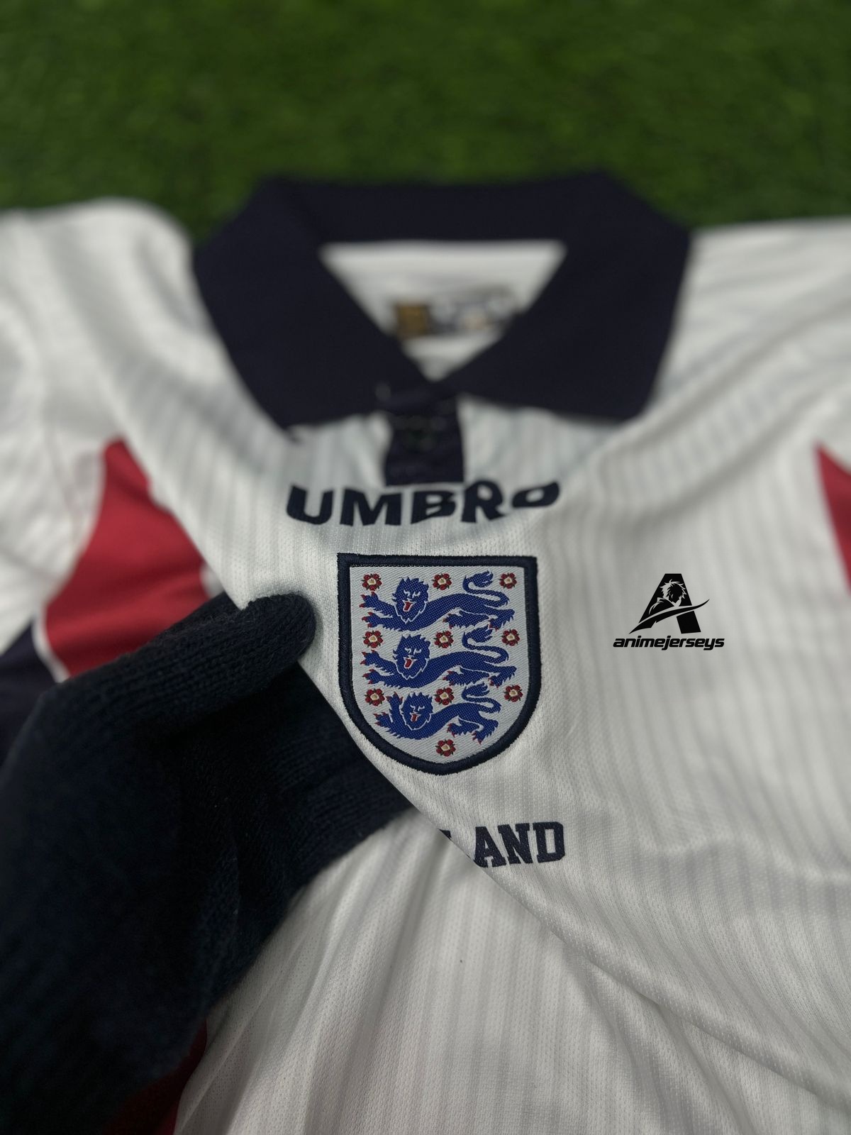 ENGLAND 1998 HOME KIT, HALFSLEEVE POLO EMBROIDERY
