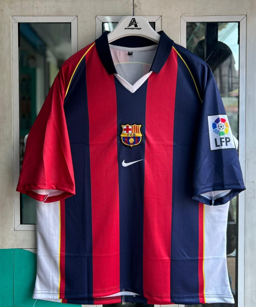 FC Barcelona 2001–02 Home Kit – Ronaldinho (Retro) Five-Sleeve Embroidered Polo