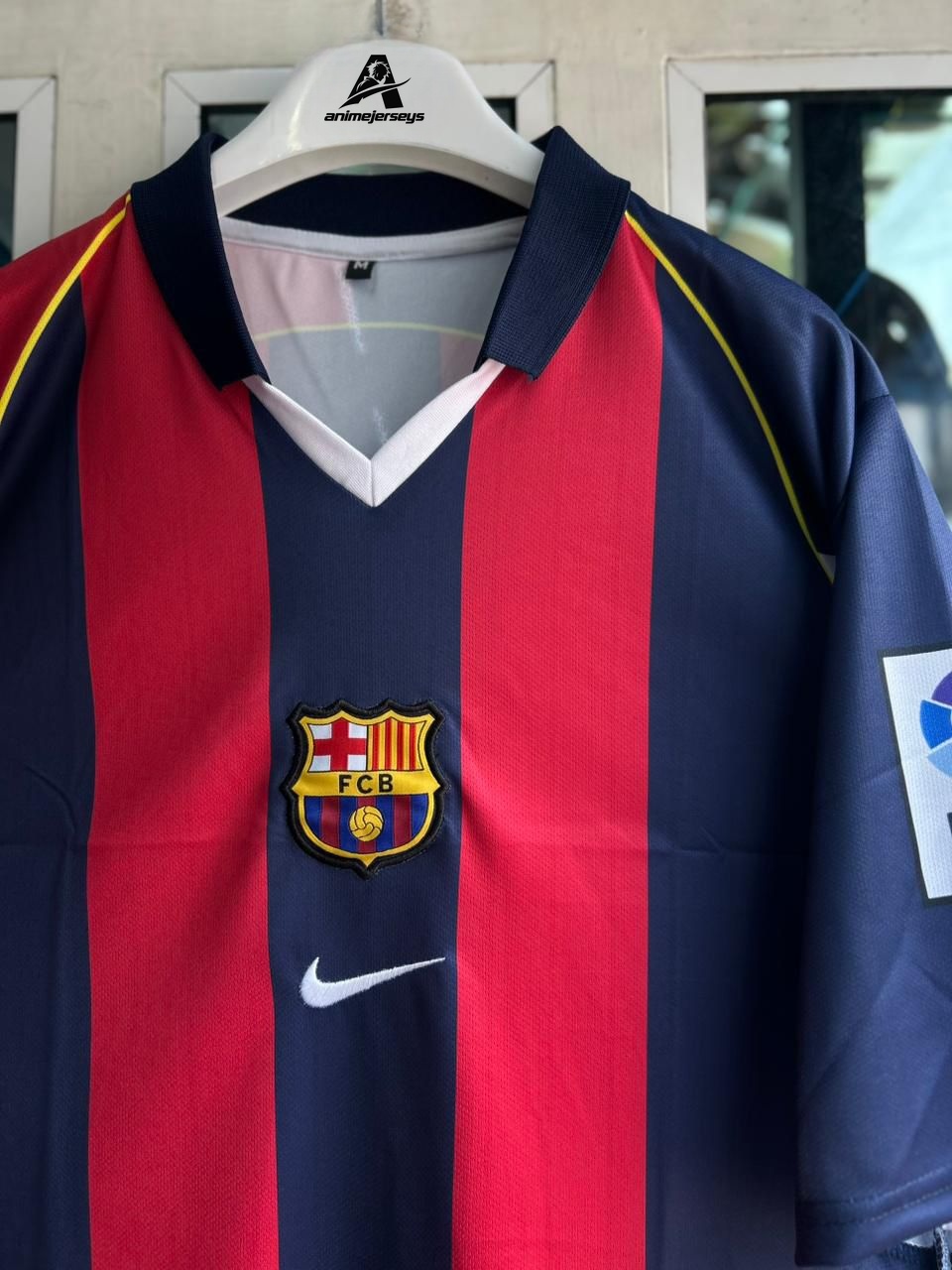 FC Barcelona 2001–02 Home Kit – Ronaldinho (Retro) Five-Sleeve Embroidered Polo