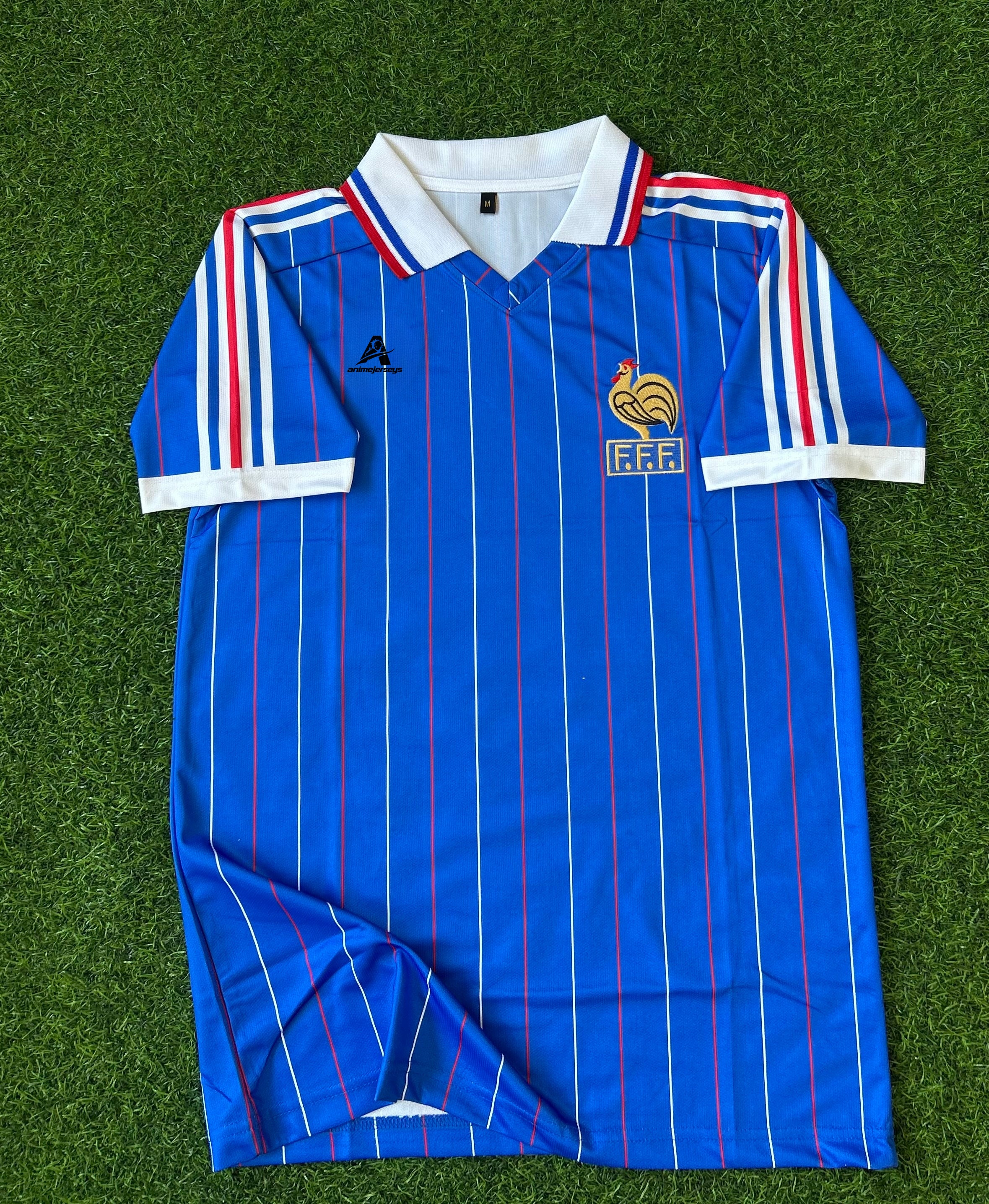 FRANCE 1982 HOME KIT, HALF SLEEVE POLO EMBROIDERY