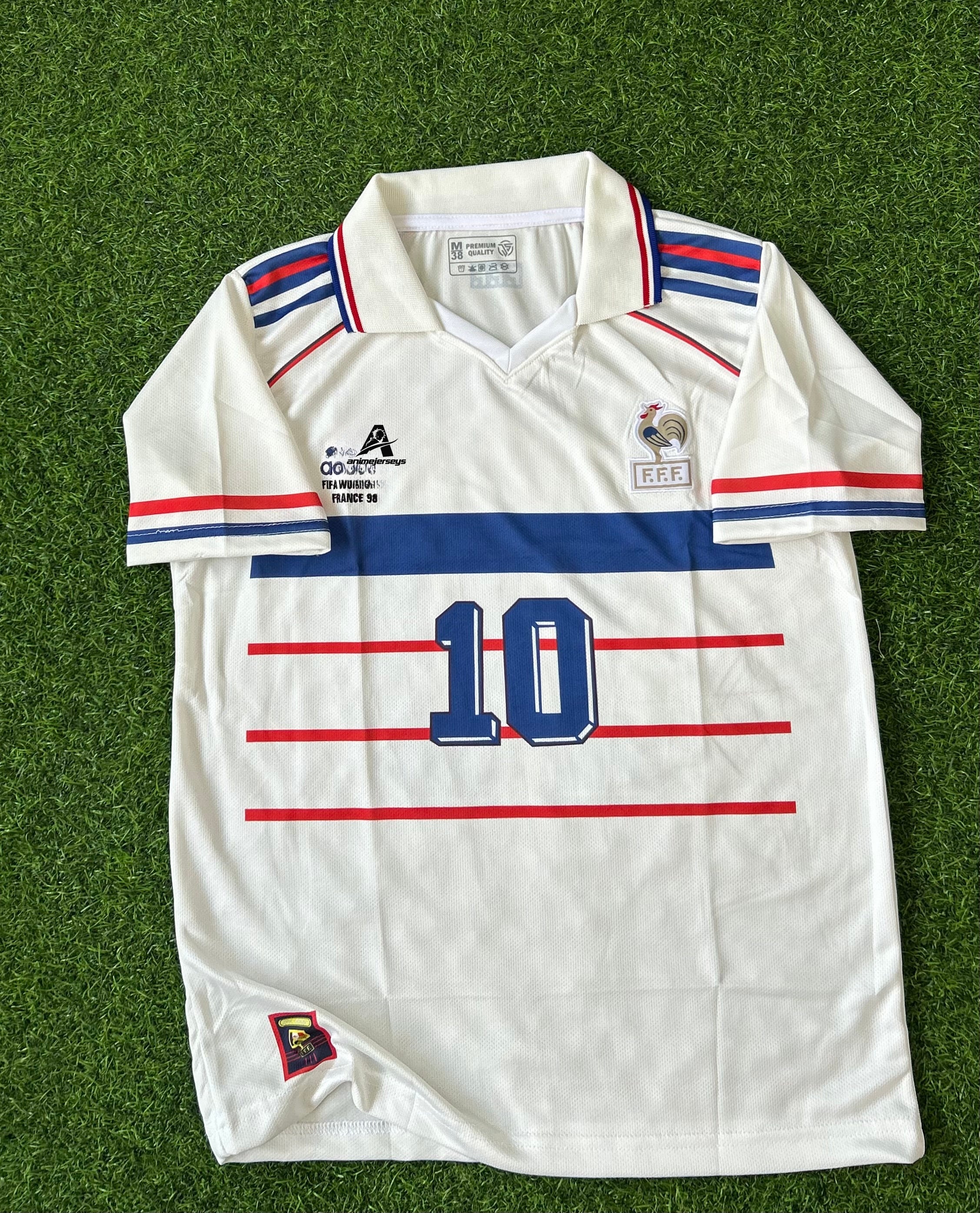 FRANCE 1998 AWAY JERSEY, HALF SLEEVE POLO EMBROIDERY