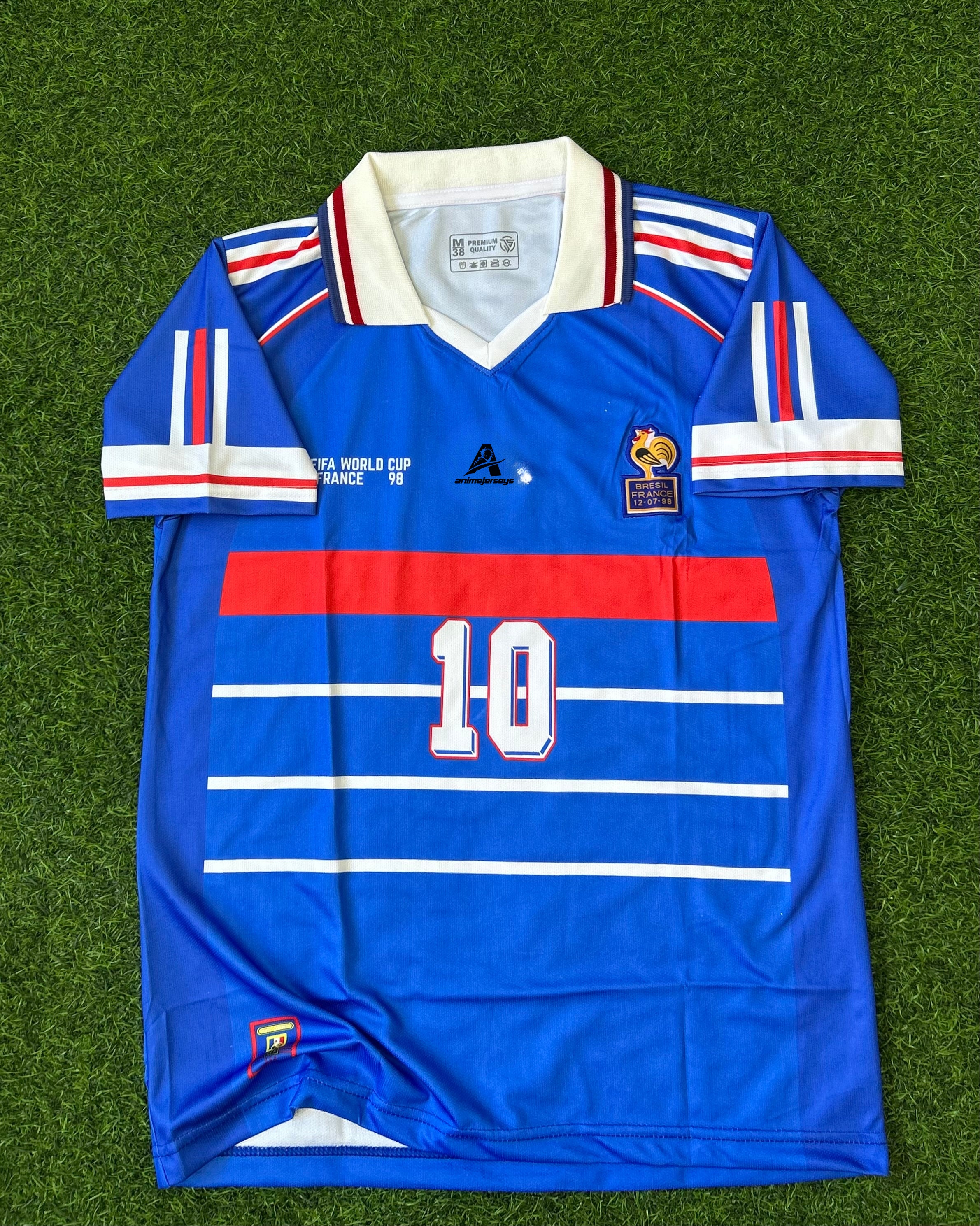 FRANCE 1998 HOME JERSEY, HALF SLEEVE POLO EMBROIDERY
