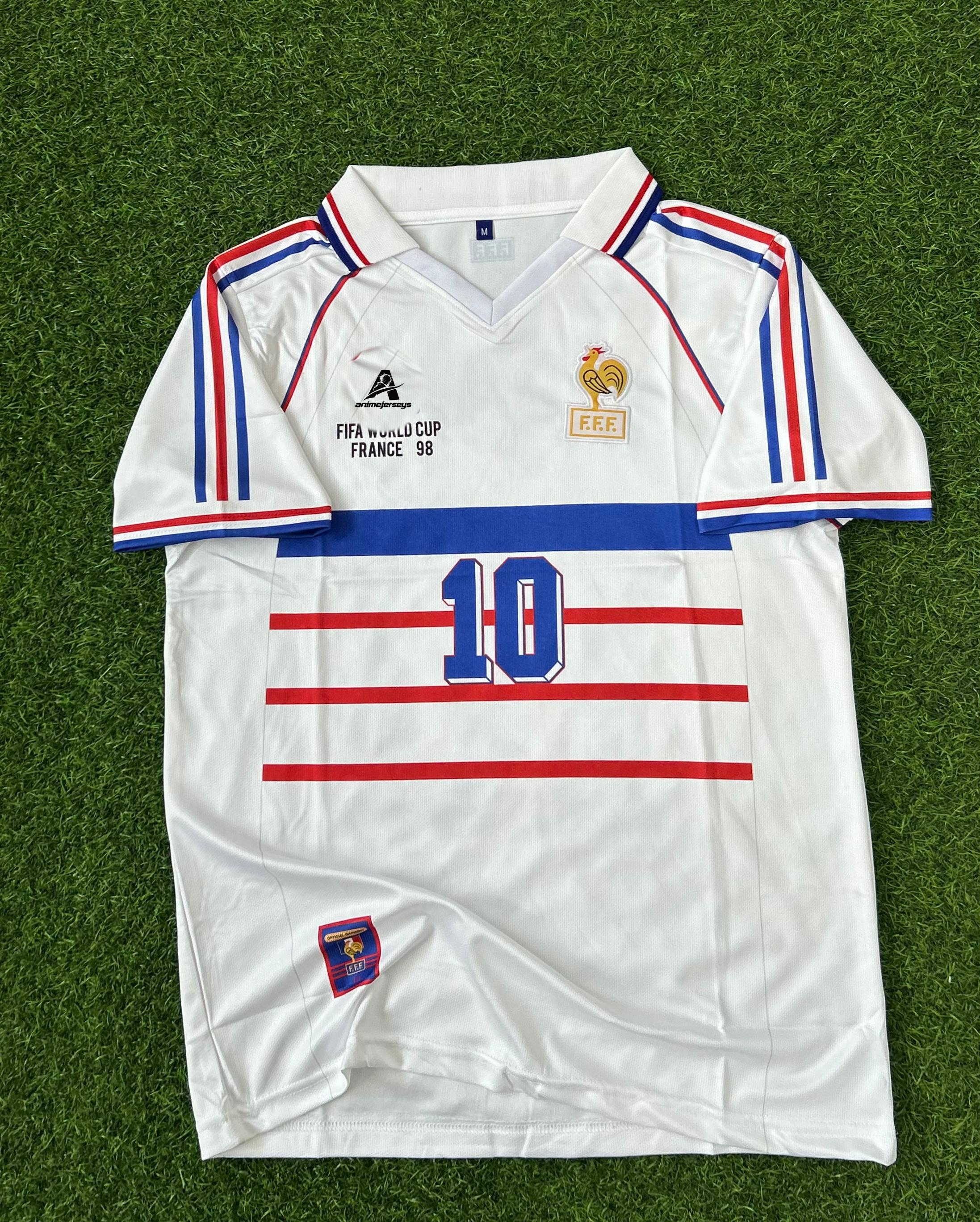 France 1998 World Cup Away Kit Zidane Retro Polo T-Shirt