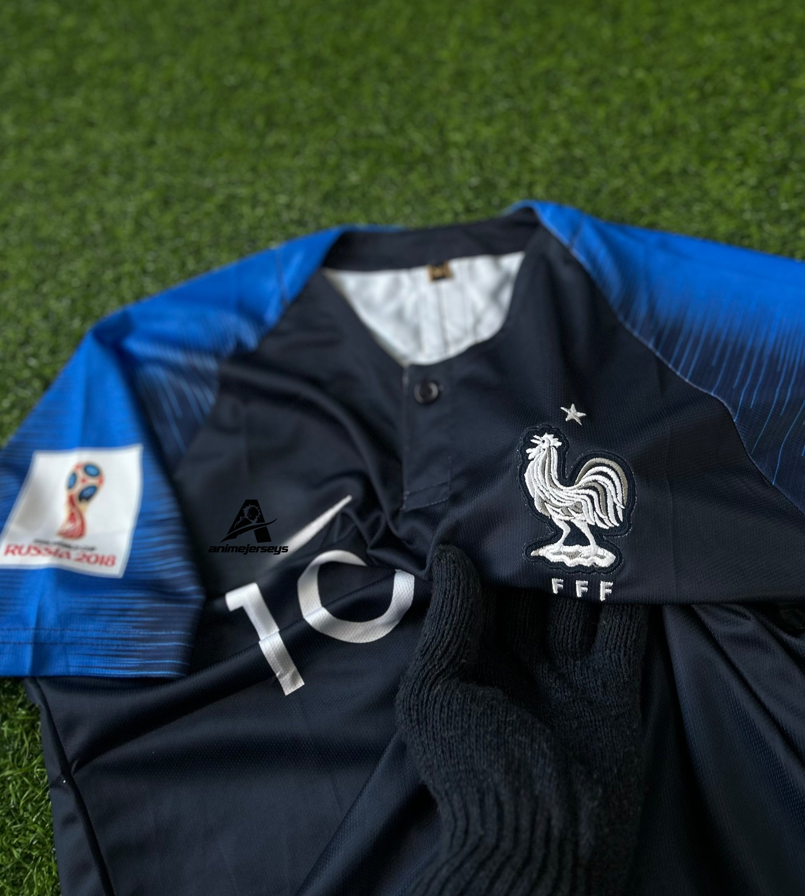 FRANCE 2018 HOME JERSEY, CHINESE/POLO COLLAR, HALF SLEEVE EMBROIDERY
