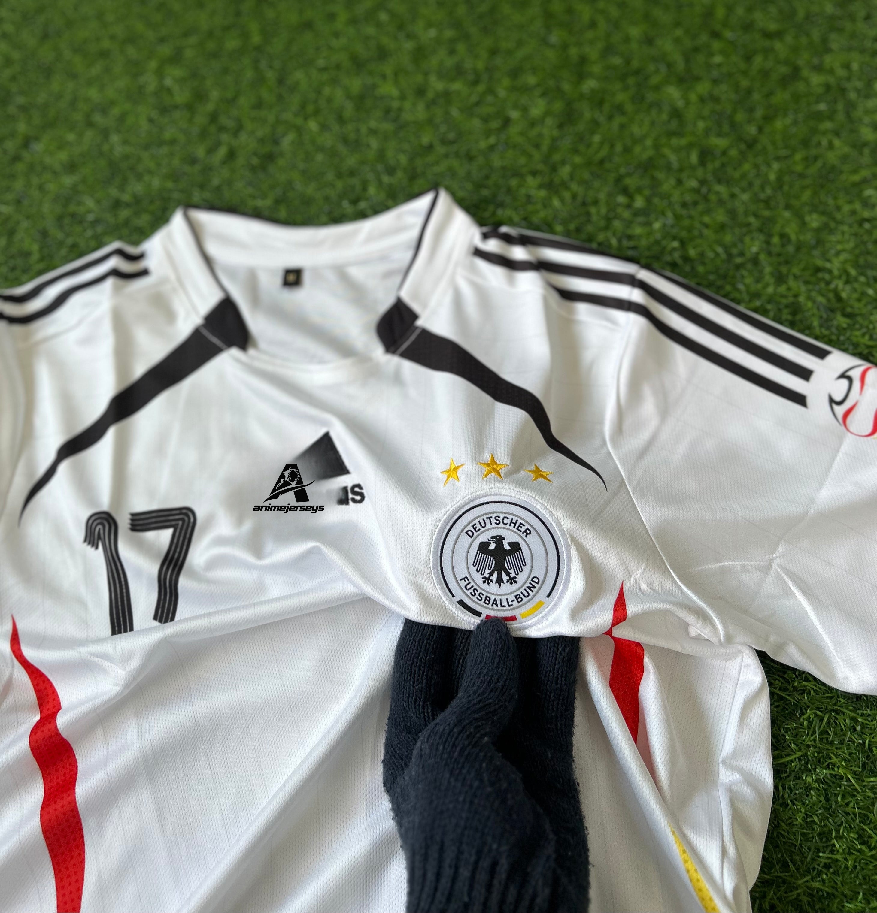 GERMANY 2006 HOME JERSEY, HALF SLEEVE  EMBROIDERY  OG NECK
