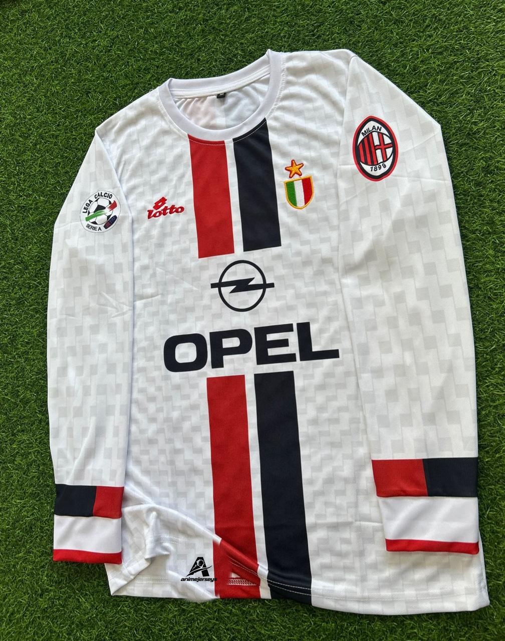 AC MILAN 1995-96 AWAY KIT. FULLSLEEVE EMBROILEDERY