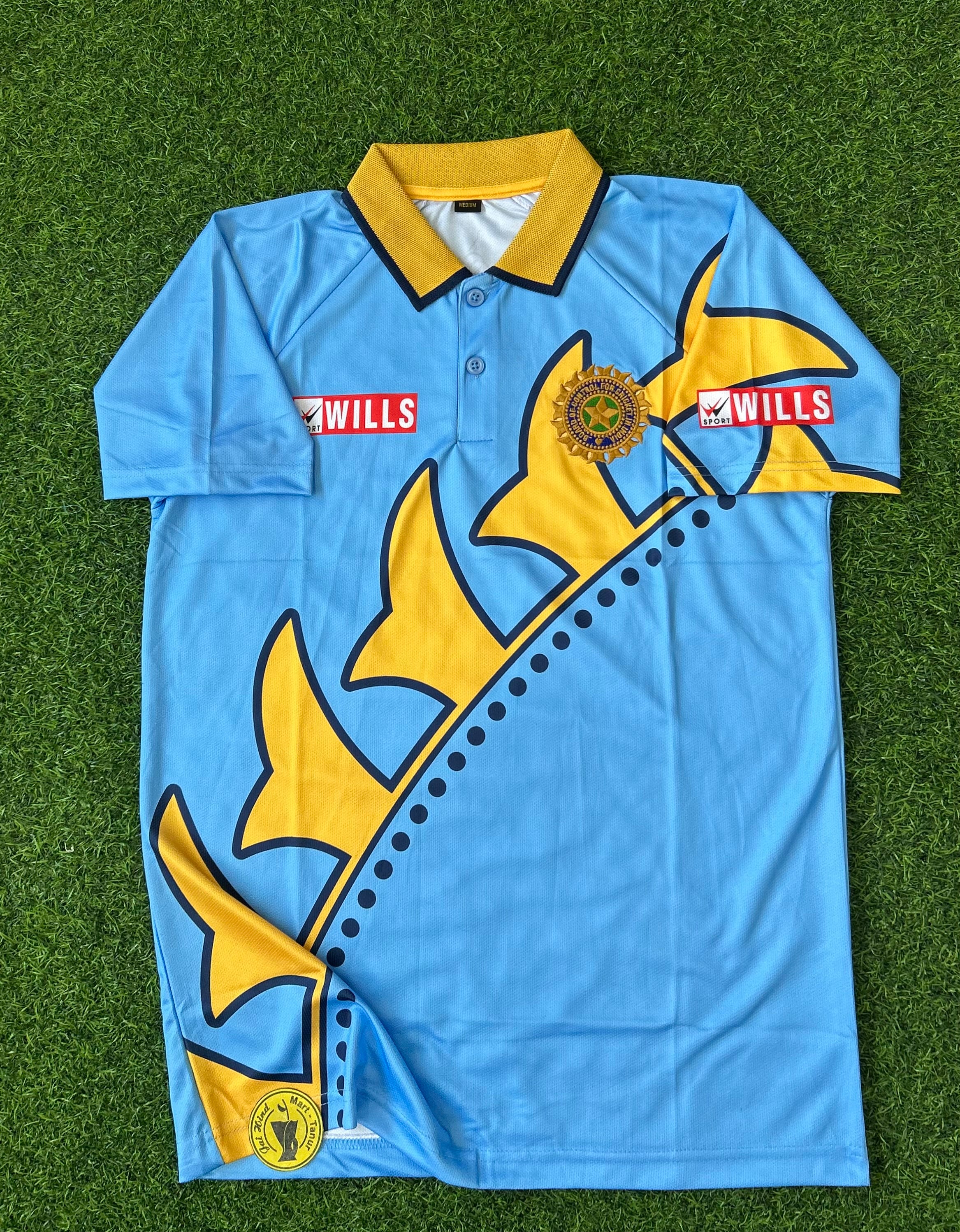 INDIA 1999 WORLD CUP JERSEY, HALF SLEEVE POLO EMBROIDERY