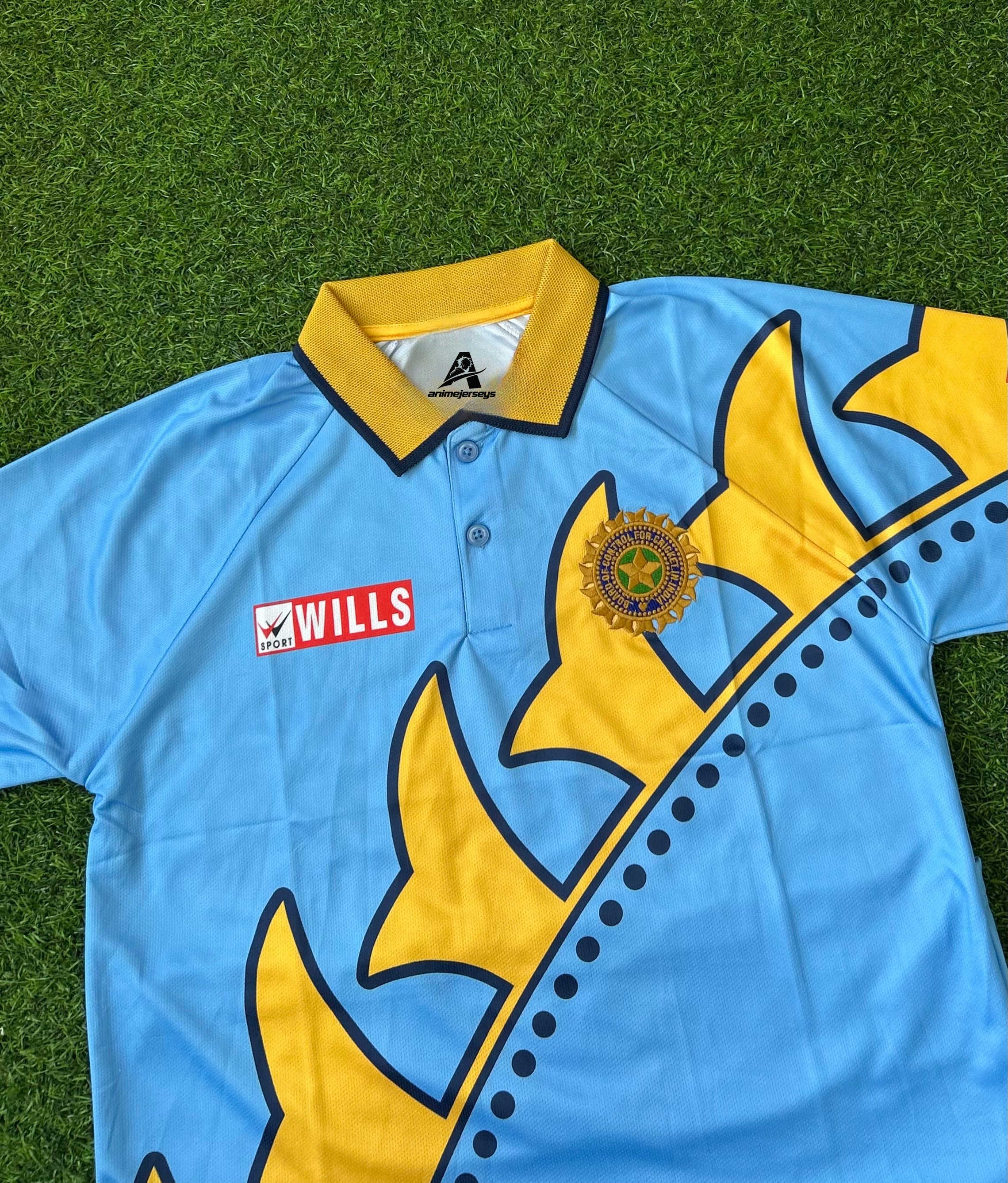 INDIA 1999 WORLD CUP JERSEY, HALF SLEEVE POLO EMBROIDERY