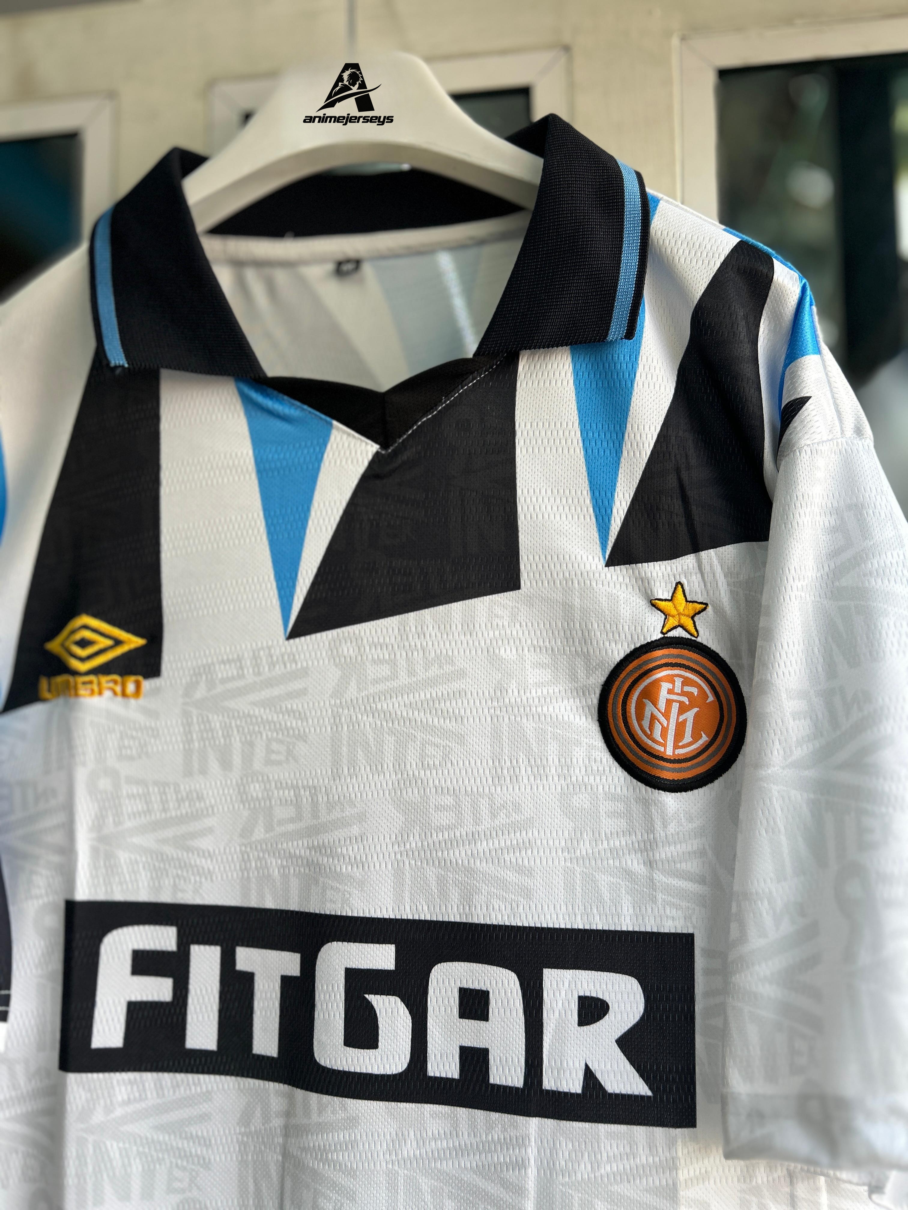 INTERMILAN 1991–92 Kit – Zanetti Five-Sleeve Embroidered Polo (Retro)