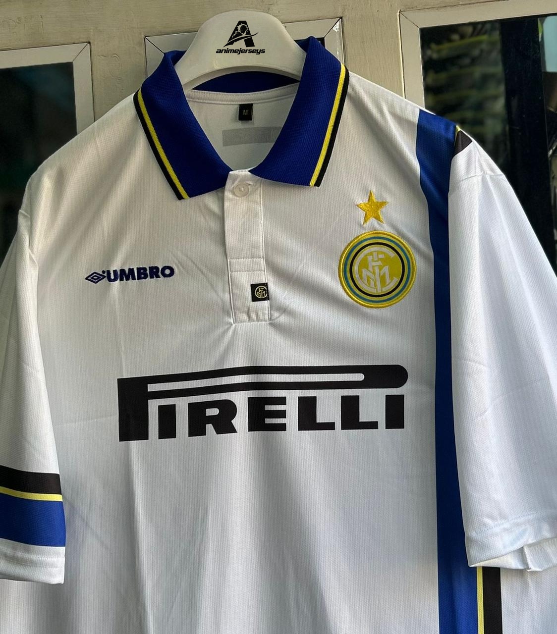 INTERMILAN 1997-98 AWAY KIT .FIVESLEEVE POLO EMBROIDERY
