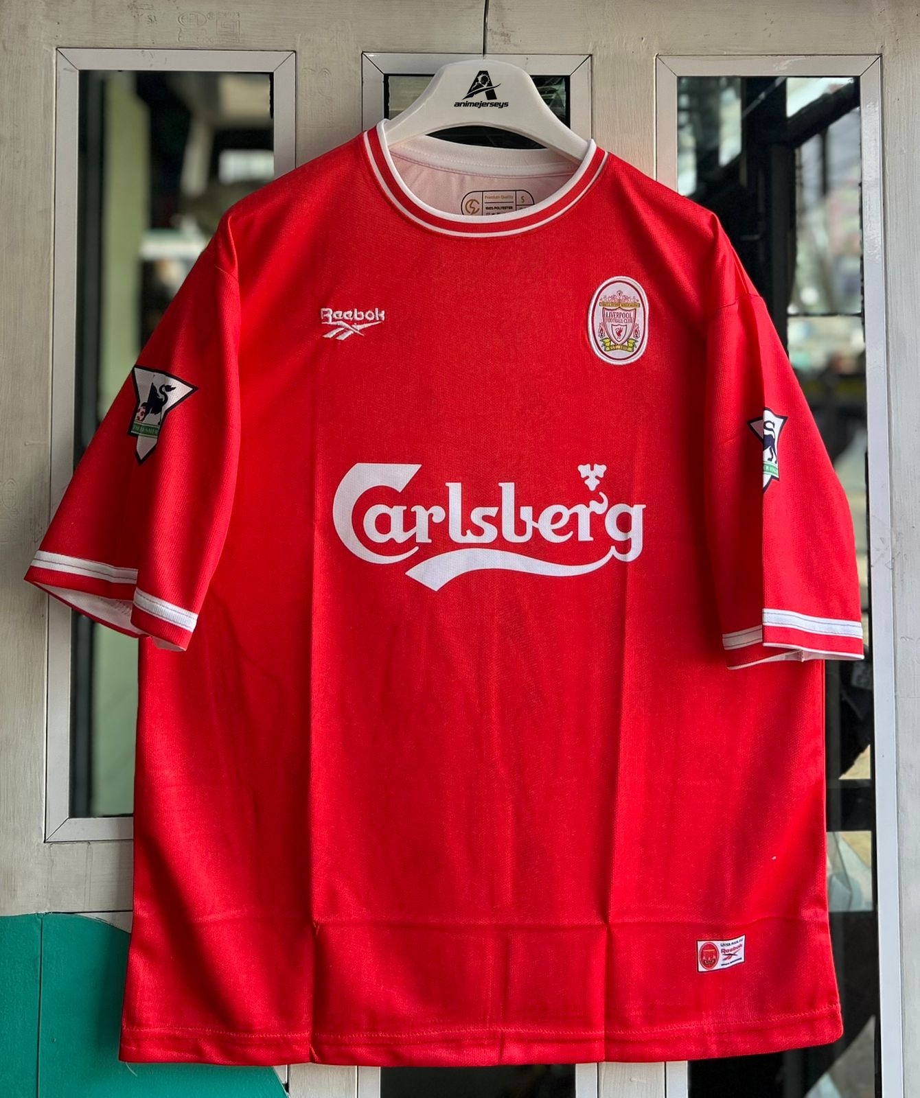 LIVERPOOL 1996-97 HOME KIT, FIVESLEEVE EMBROIDERY
