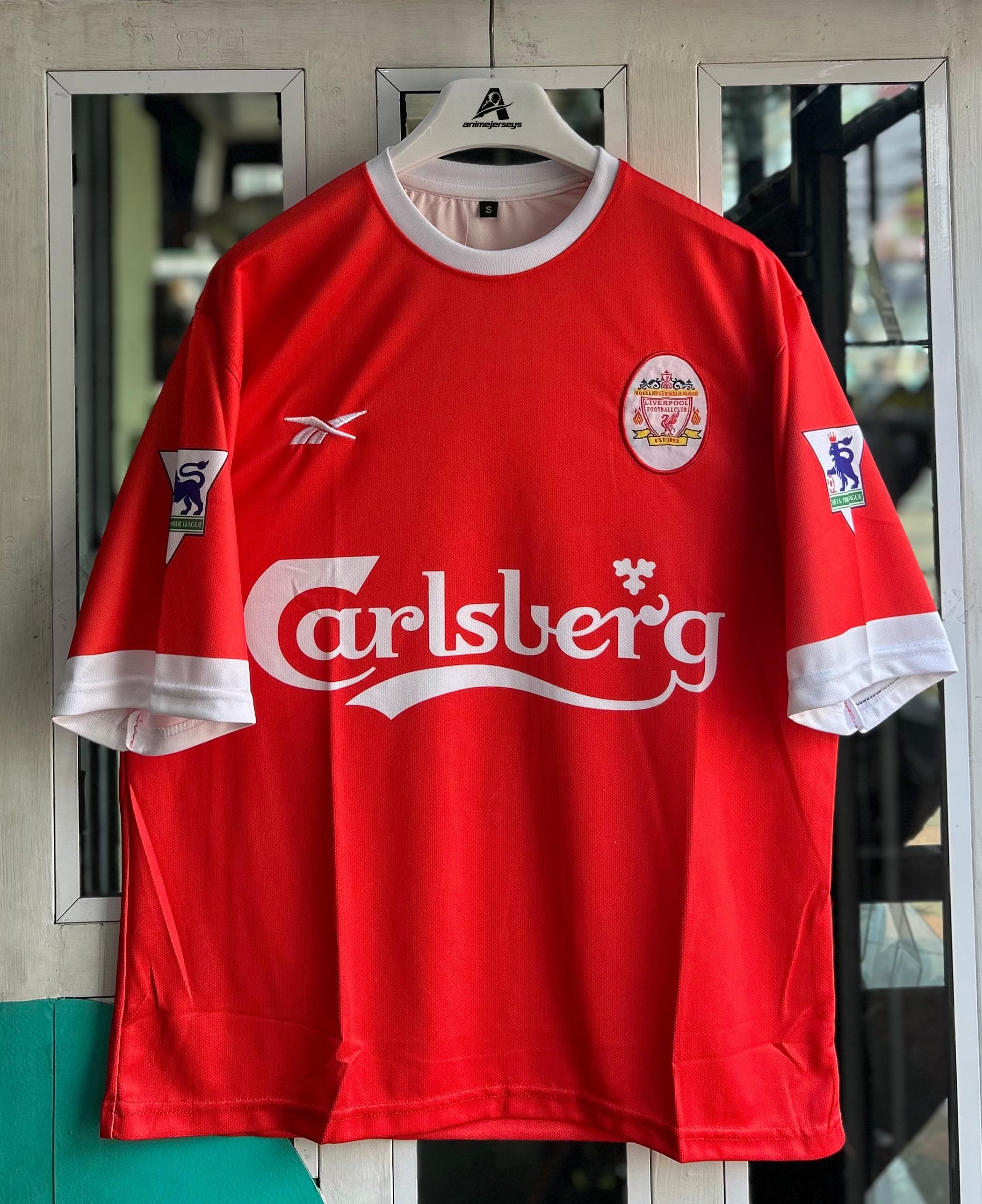LIVERPOOL 1996-98 HOME KIT, FIVESLEEEVE EMBROIDERY