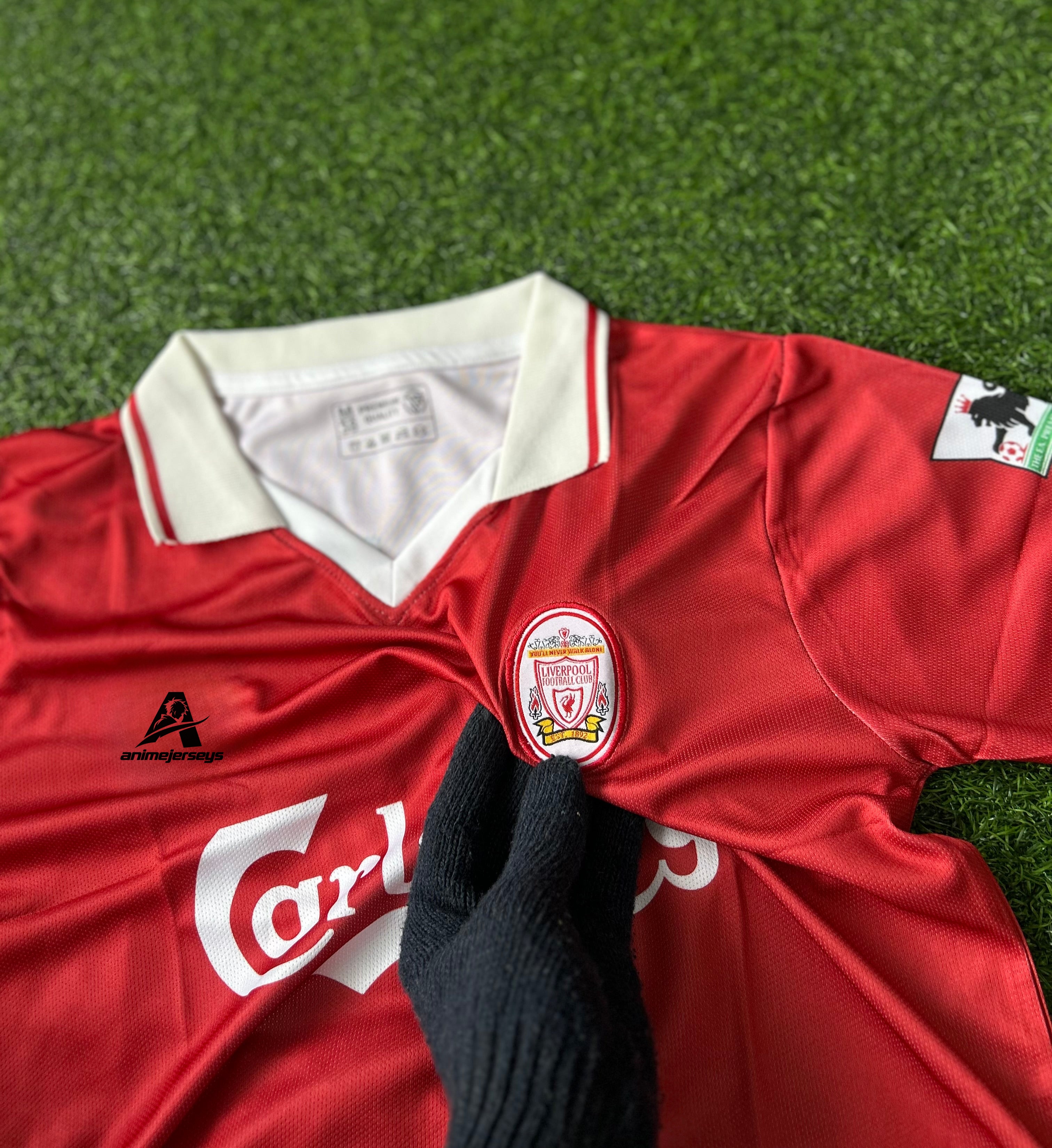 LIVERPOOL 1996-98 HOME KIT, HALF SLEEVE POLO EMBROIDERY