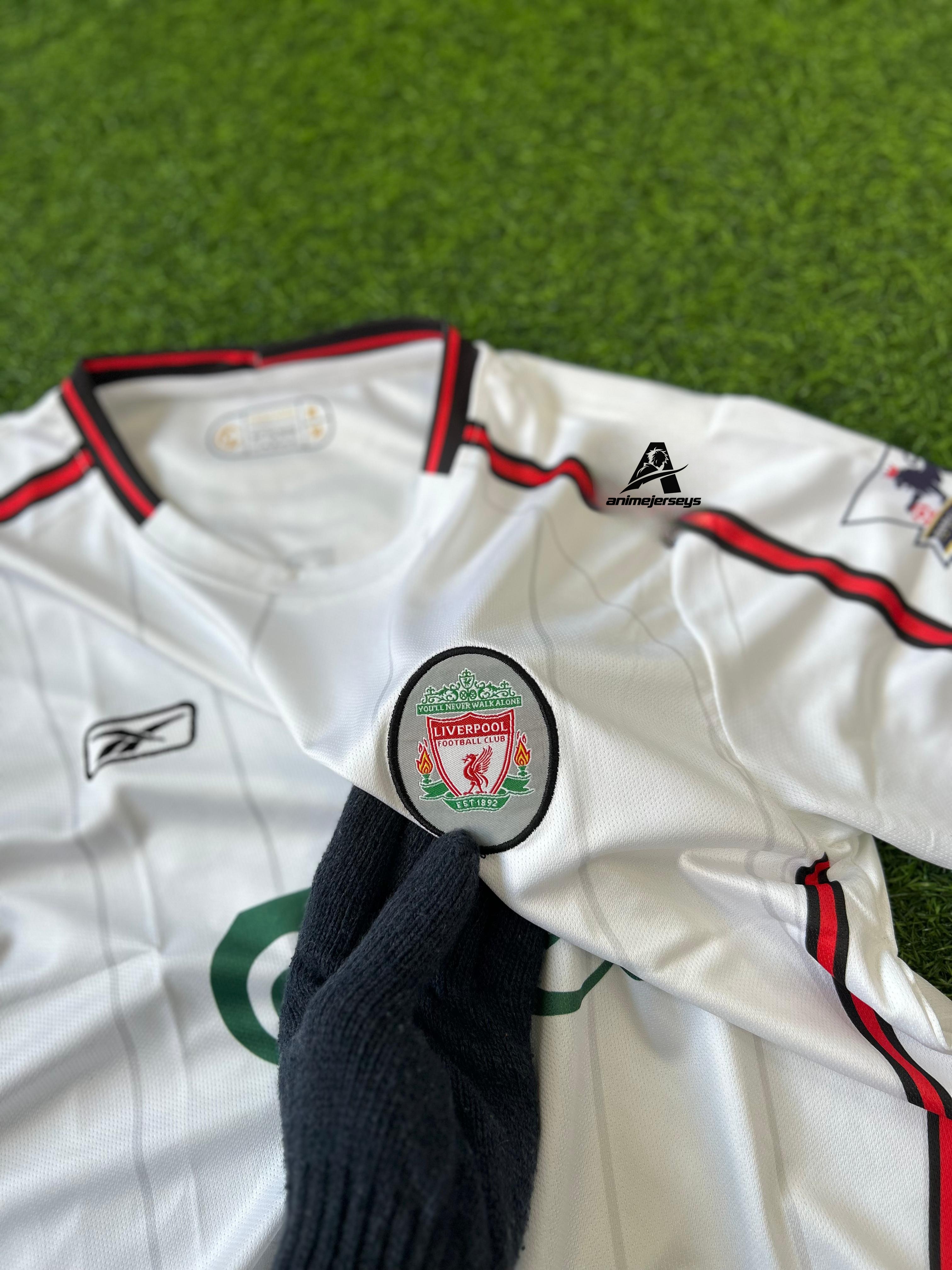 LIVERPOOL 2003-04 SEASON AWAY KIT. HALFSLEEVE EMBROIDERY