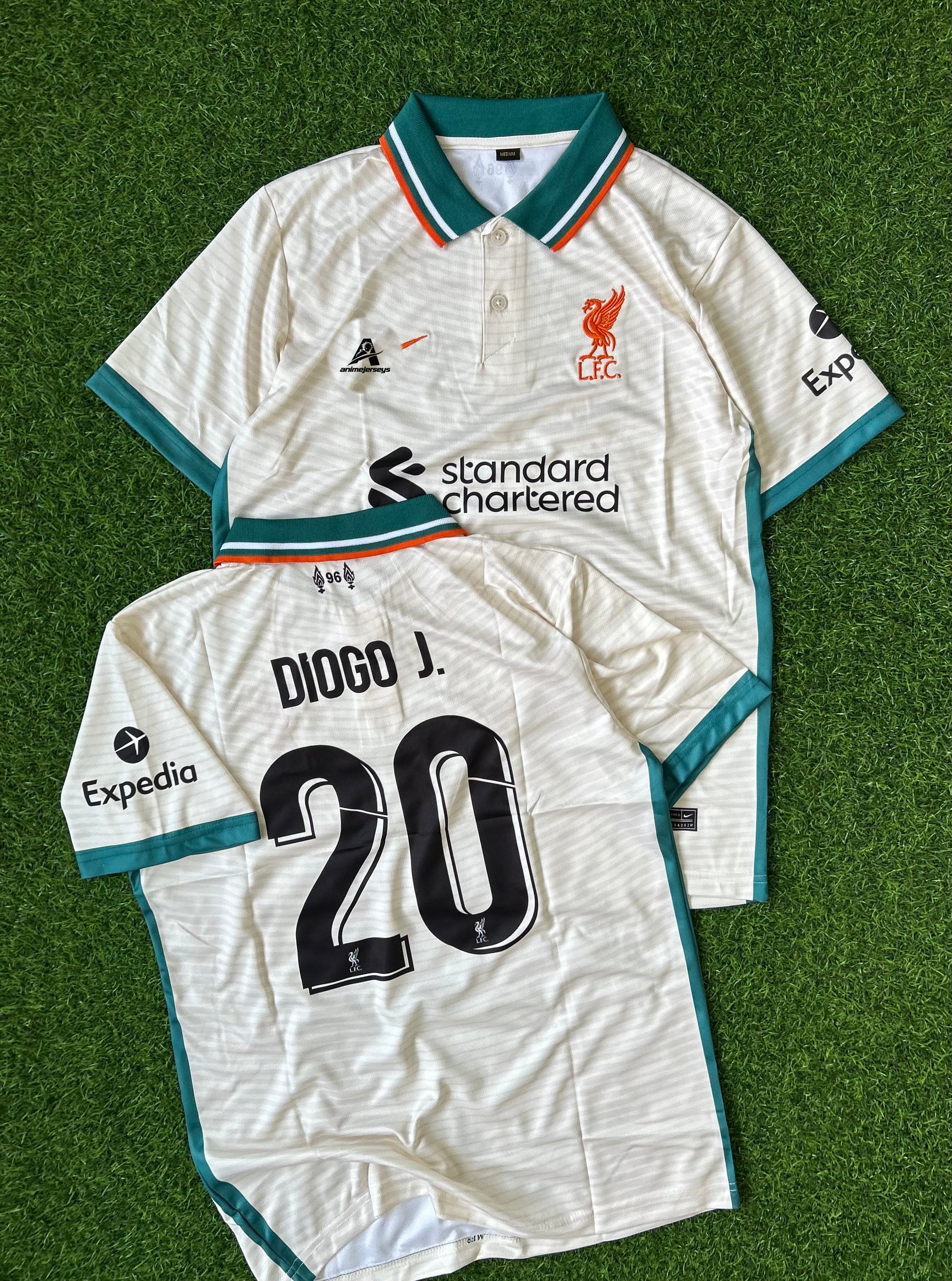 LIVERPOOL 2021-22 AWAY JERSEY, HALF SLEEVE POLO EMBROIDERY