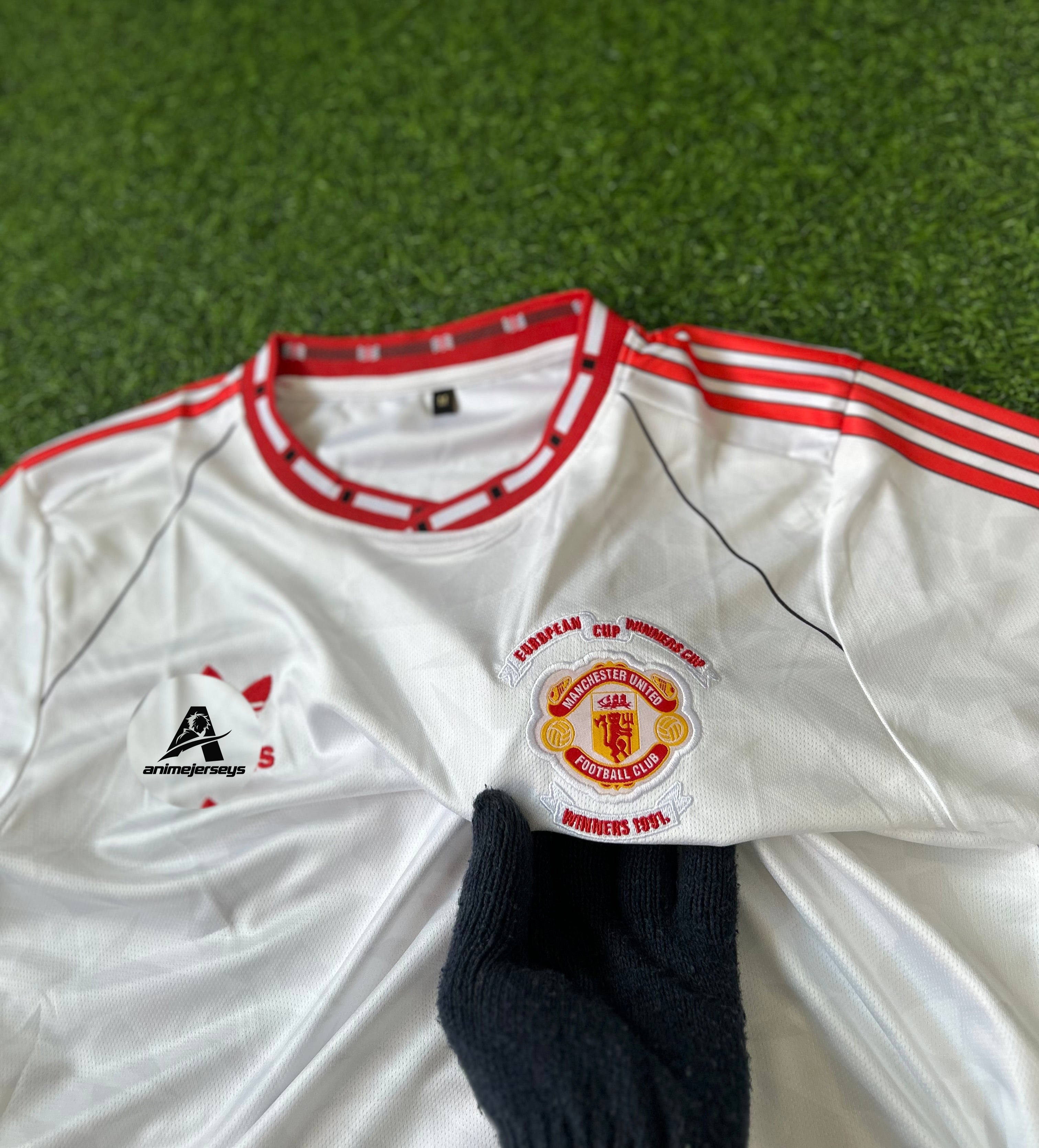 MAN UNITED 1990-91 E CUP WINNER JERSEY, HALF SLEEVE  EMBROIDERY