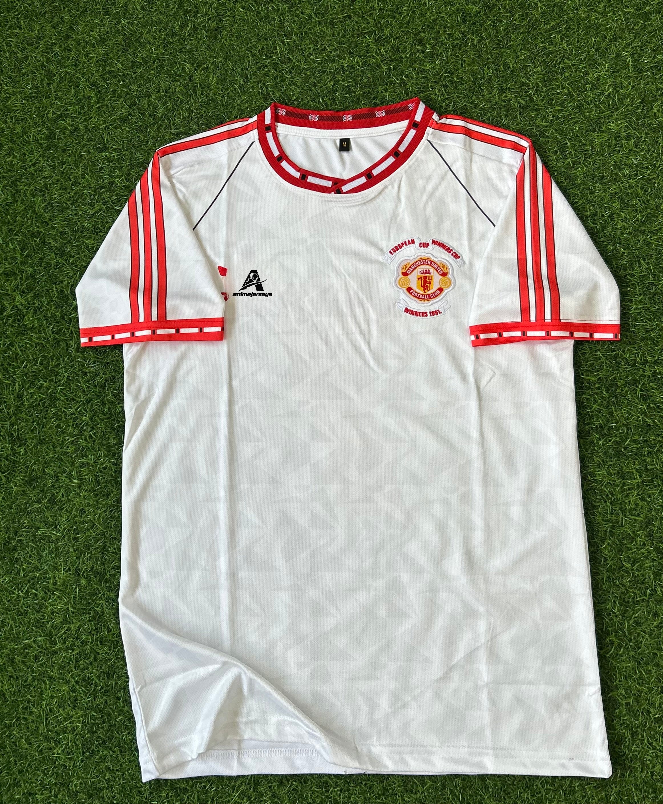 MAN UNITED 1990-91 E CUP WINNER JERSEY, HALF SLEEVE  EMBROIDERY