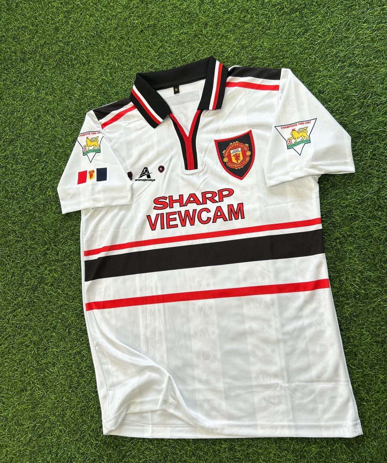 MAN UNITED 1997-99 AWAY KIT, HALFSLEEVE POLO EMBROIDERY