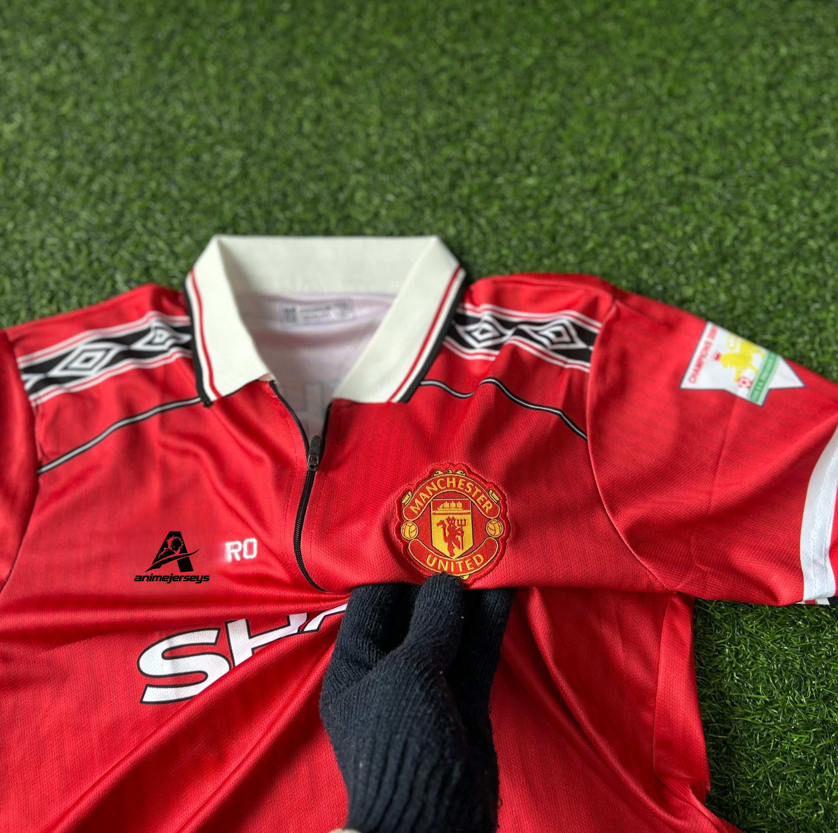 MAN UNITED 1998-99 HOME KIT, HALF SLEEVE POLO EMBROIDERY