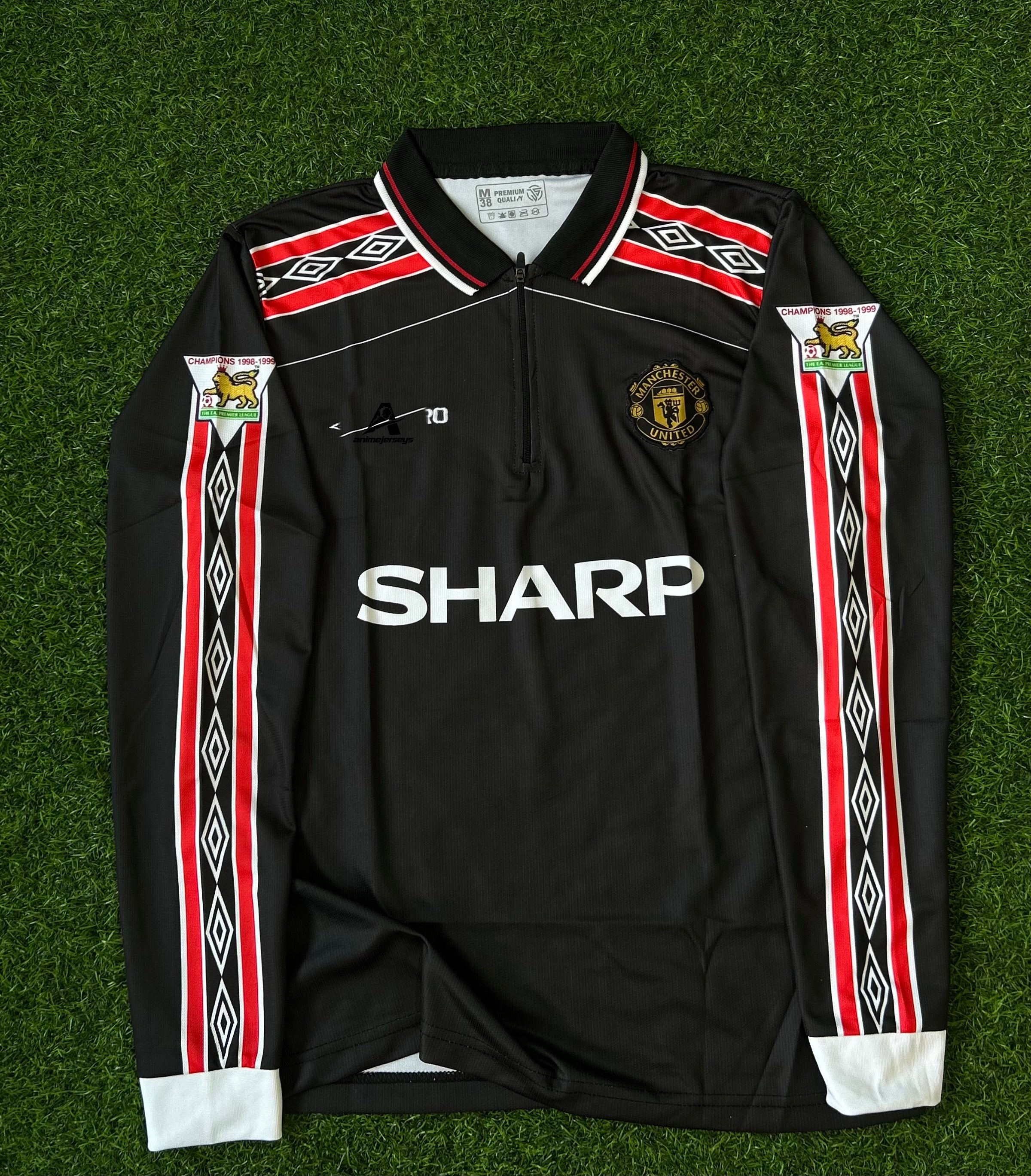MAN UNITED 1998-99 THIRD JERSEY, FULL SLEEVE POLO EMBROIDERY