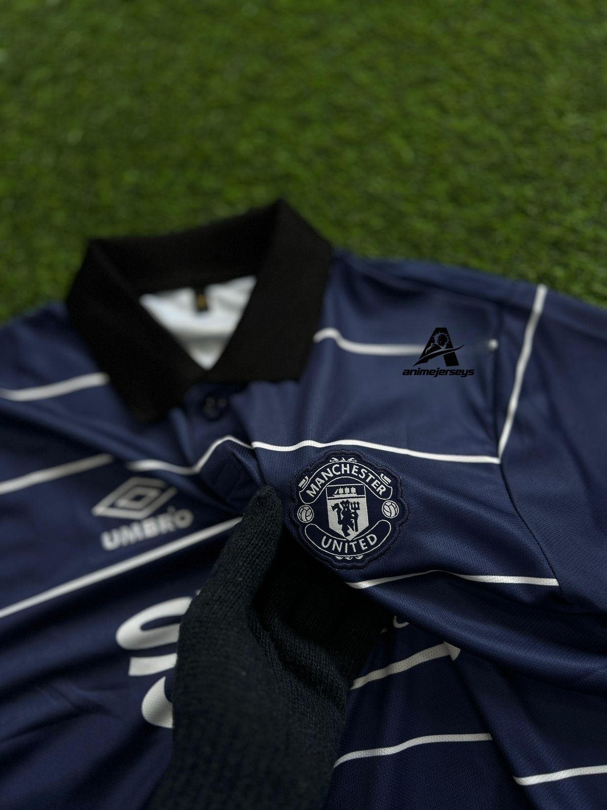 MAN UNITED 1999-00 AWAY KIT, HALFSLEEVE POLO EMBROIDERY