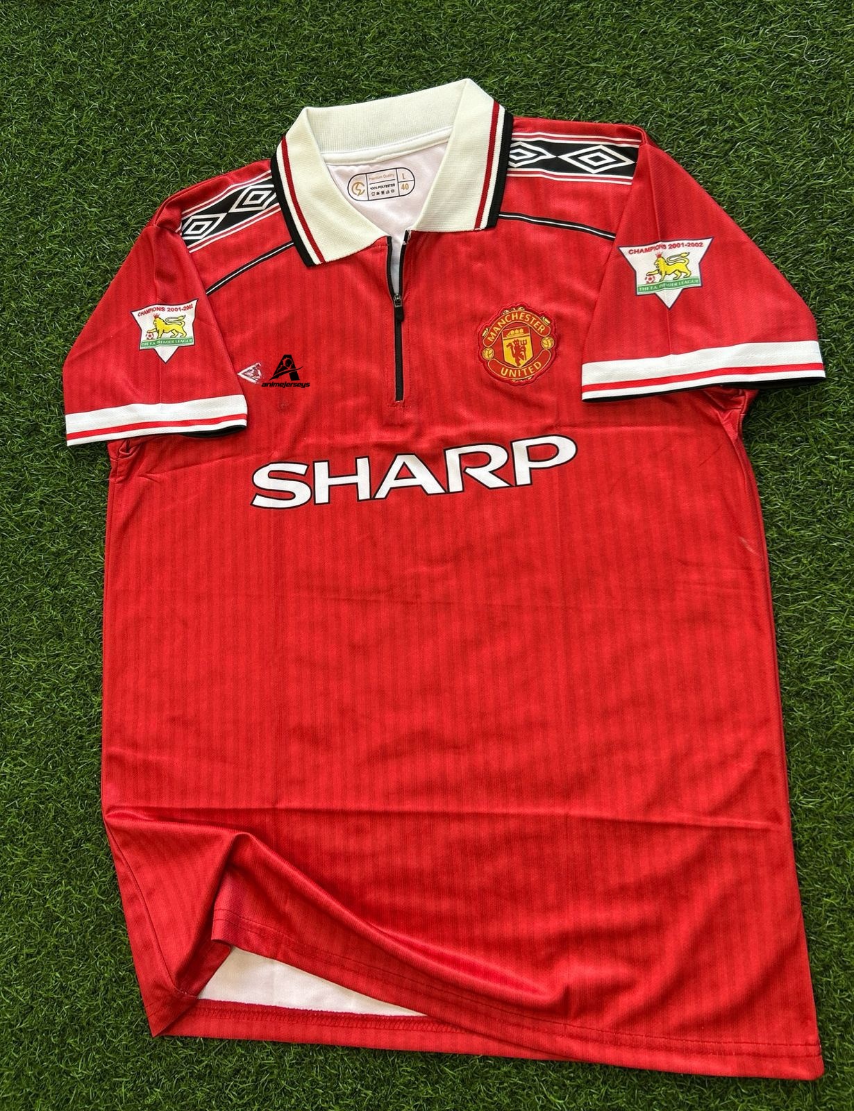 MAN UNITED 1999 HOME KIT, HALFSLEEVE POLO EMBROIDERY (ZIP)