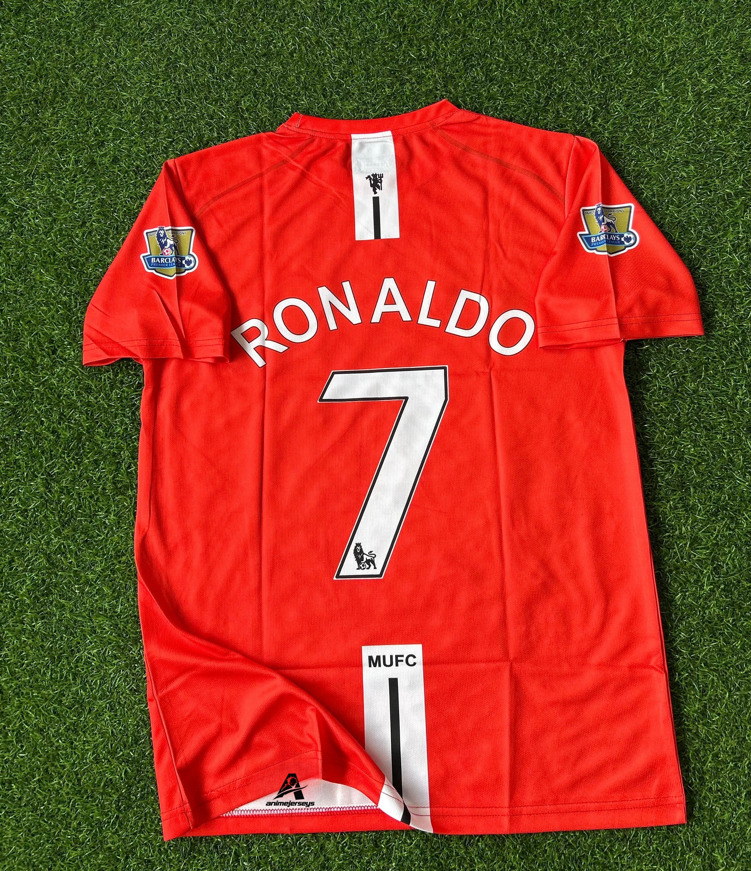 MAN UNITED 2007-08 HOME KIT, HALFSLEEVE EMBROIDERY