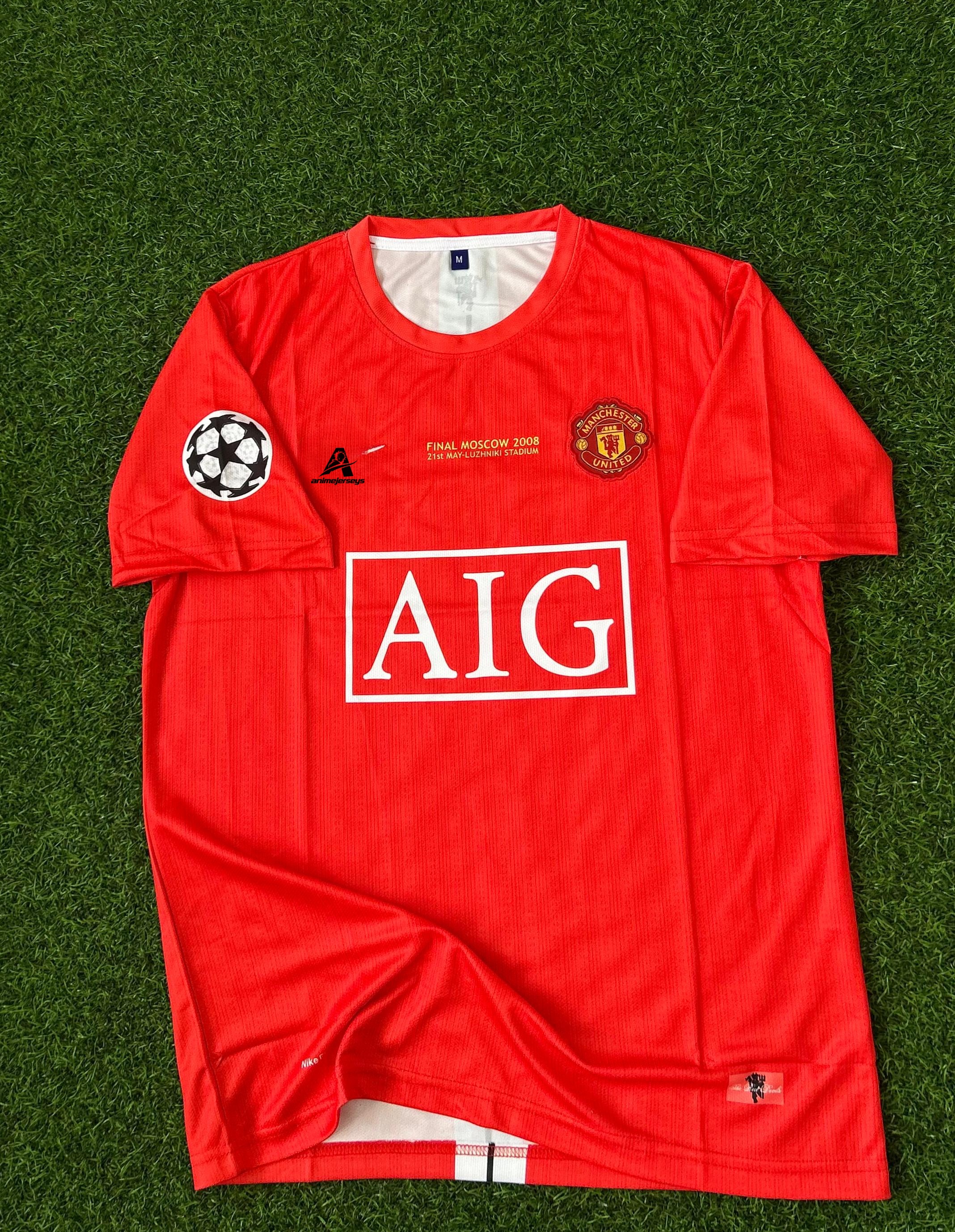 MAN UNITED 2007-08 SEASON HOME KIT.CHAMPIANS LEAGE.HALFSLEEVE EMBROIDERY
