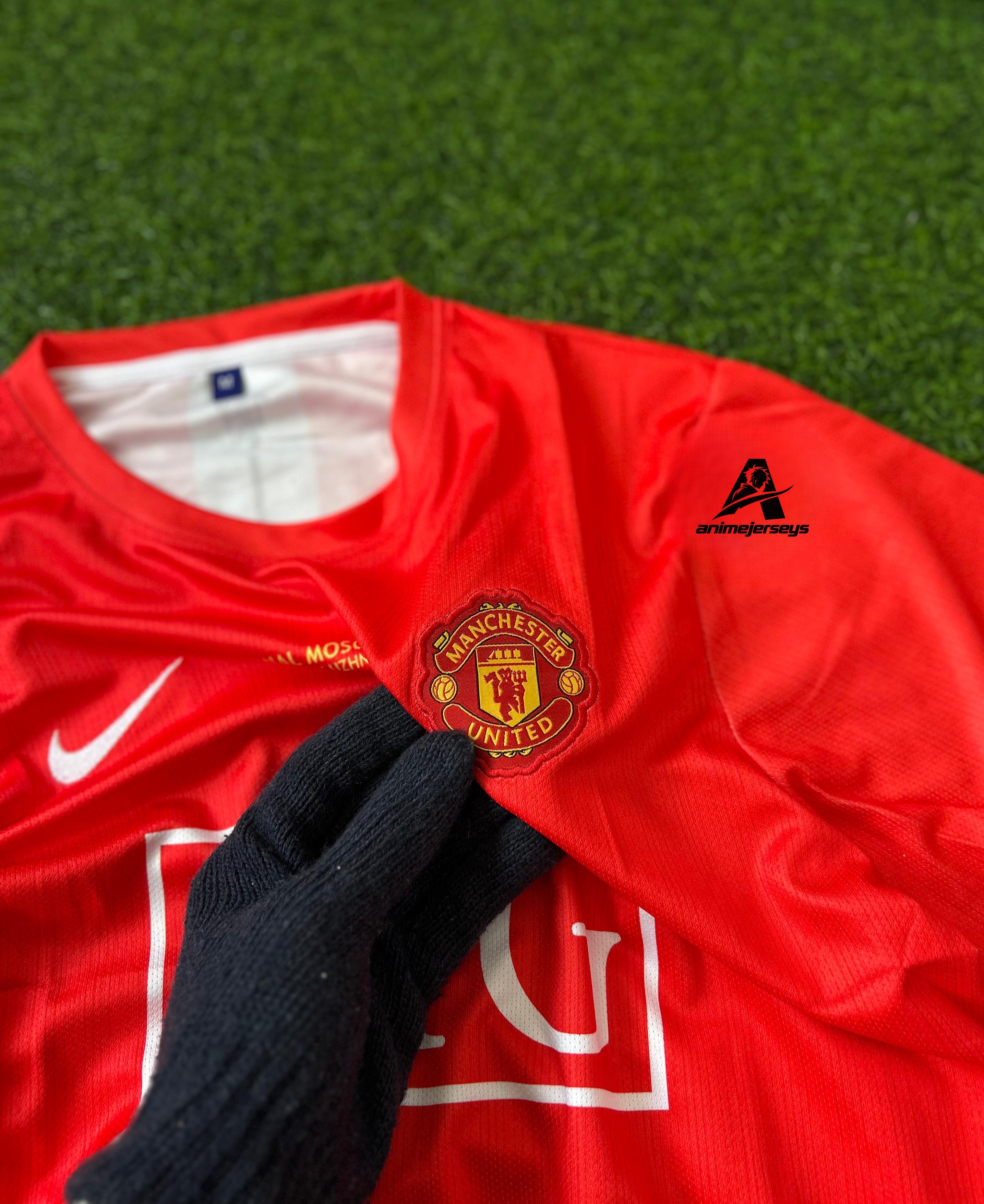MAN UNITED 2007-08 SEASON HOME KIT.CHAMPIANS LEAGE.HALFSLEEVE EMBROIDERY