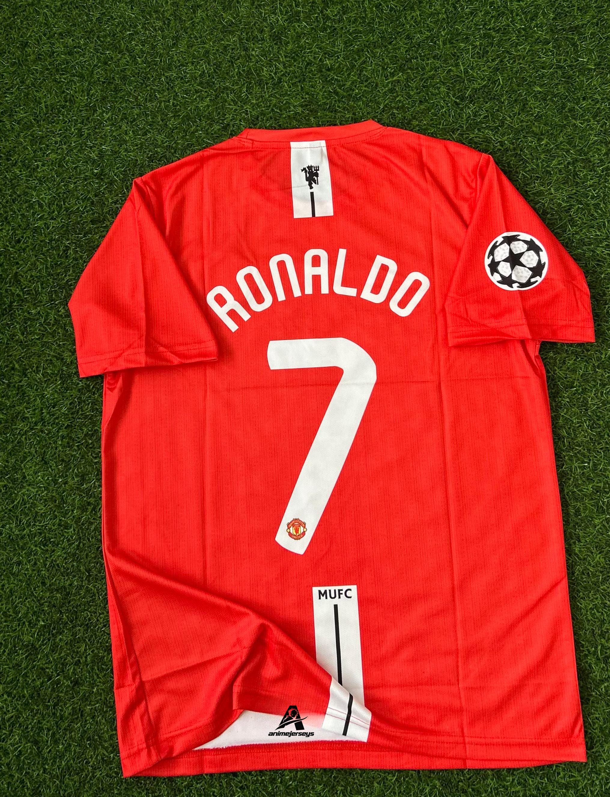 MAN UNITED 2007-08 SEASON HOME KIT.CHAMPIANS LEAGE.HALFSLEEVE EMBROIDERY