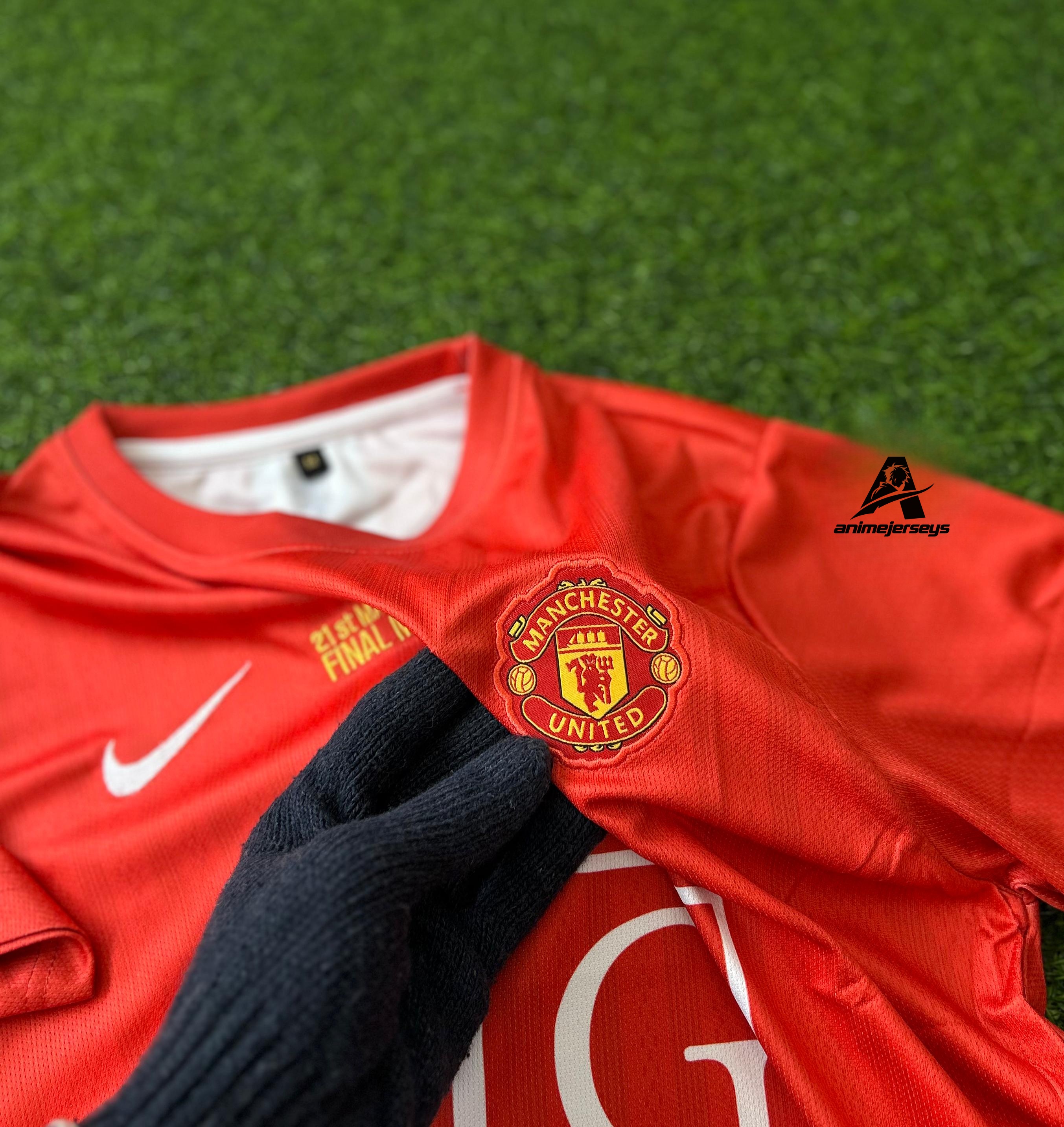 MAN UNITED 2007-08 HOME KIT, HALFSLEEVE EMBROIDERY