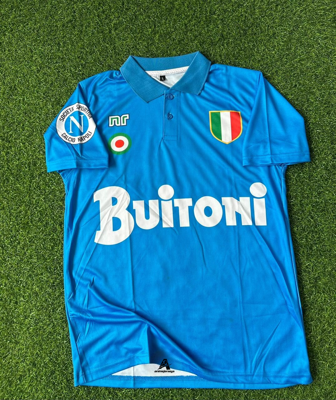 NAPOLI 1987-88 HOME KIT, HALFSLEEVE POLO SUBLIMATION
