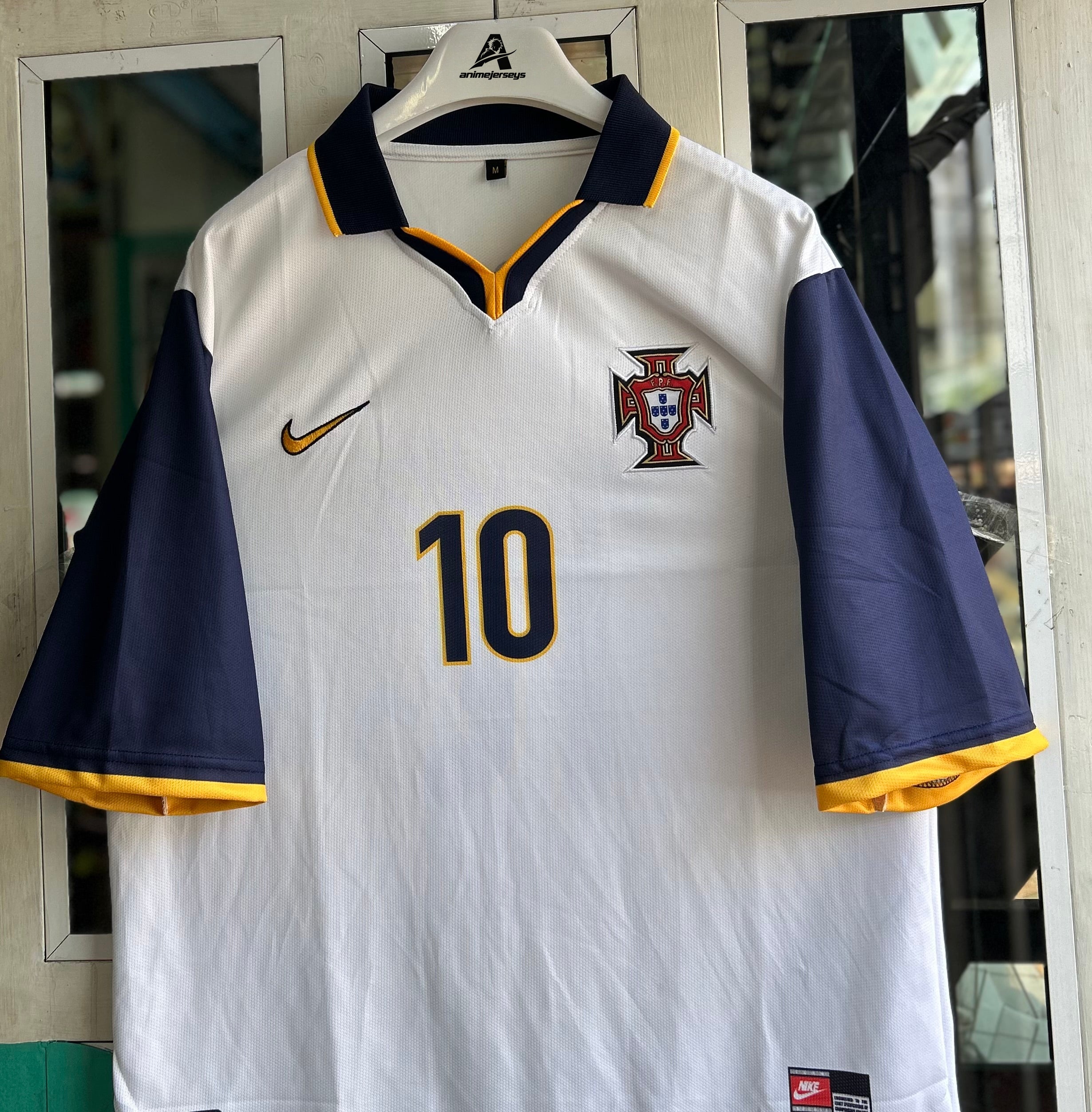 PORTUGAL 1998 AWAY, FIVE SLEEVE POLO EMBRODERY