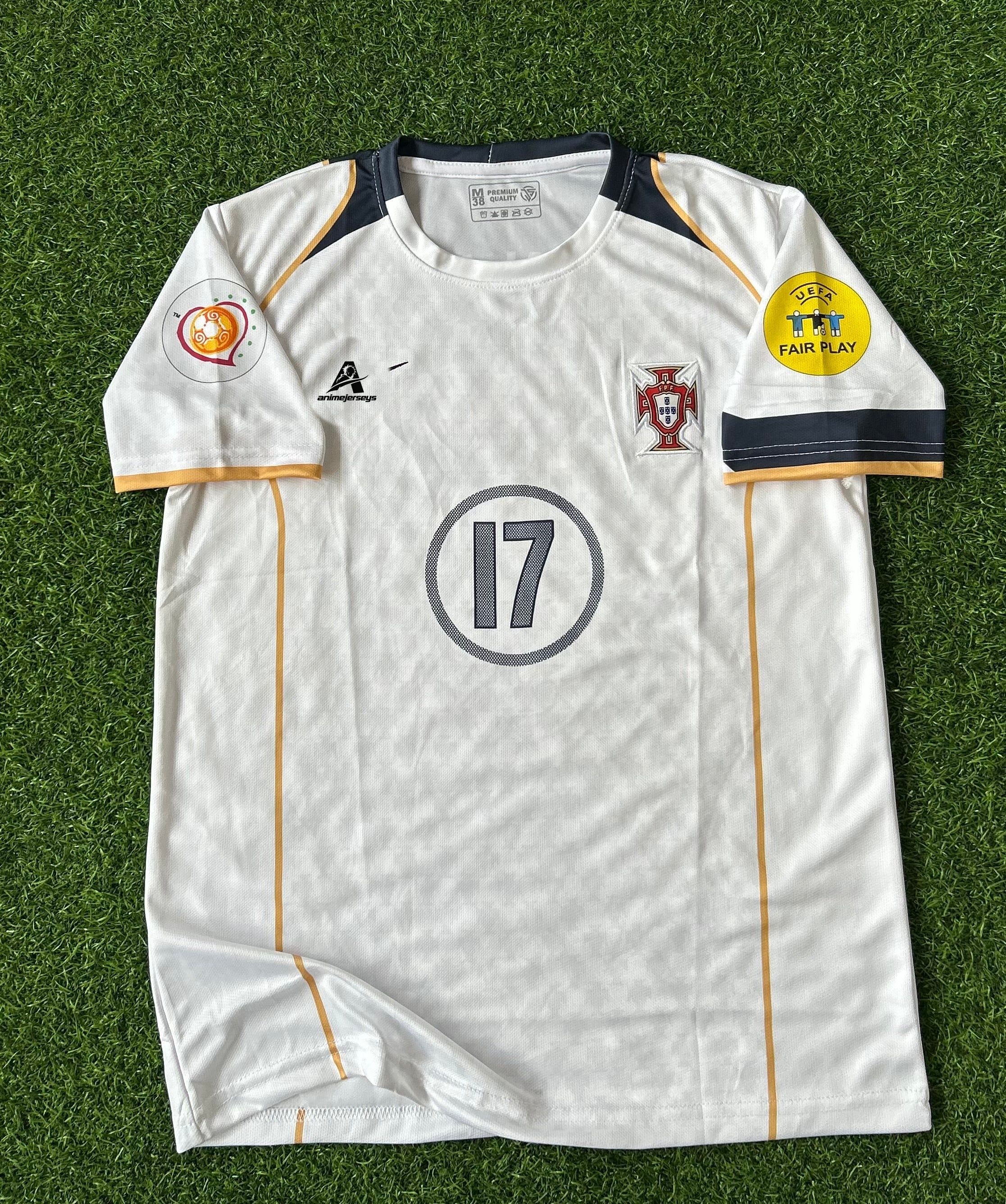 PORTUGAL 2004 AWAY KIT, HALF SLEEVE EMBROIDERY