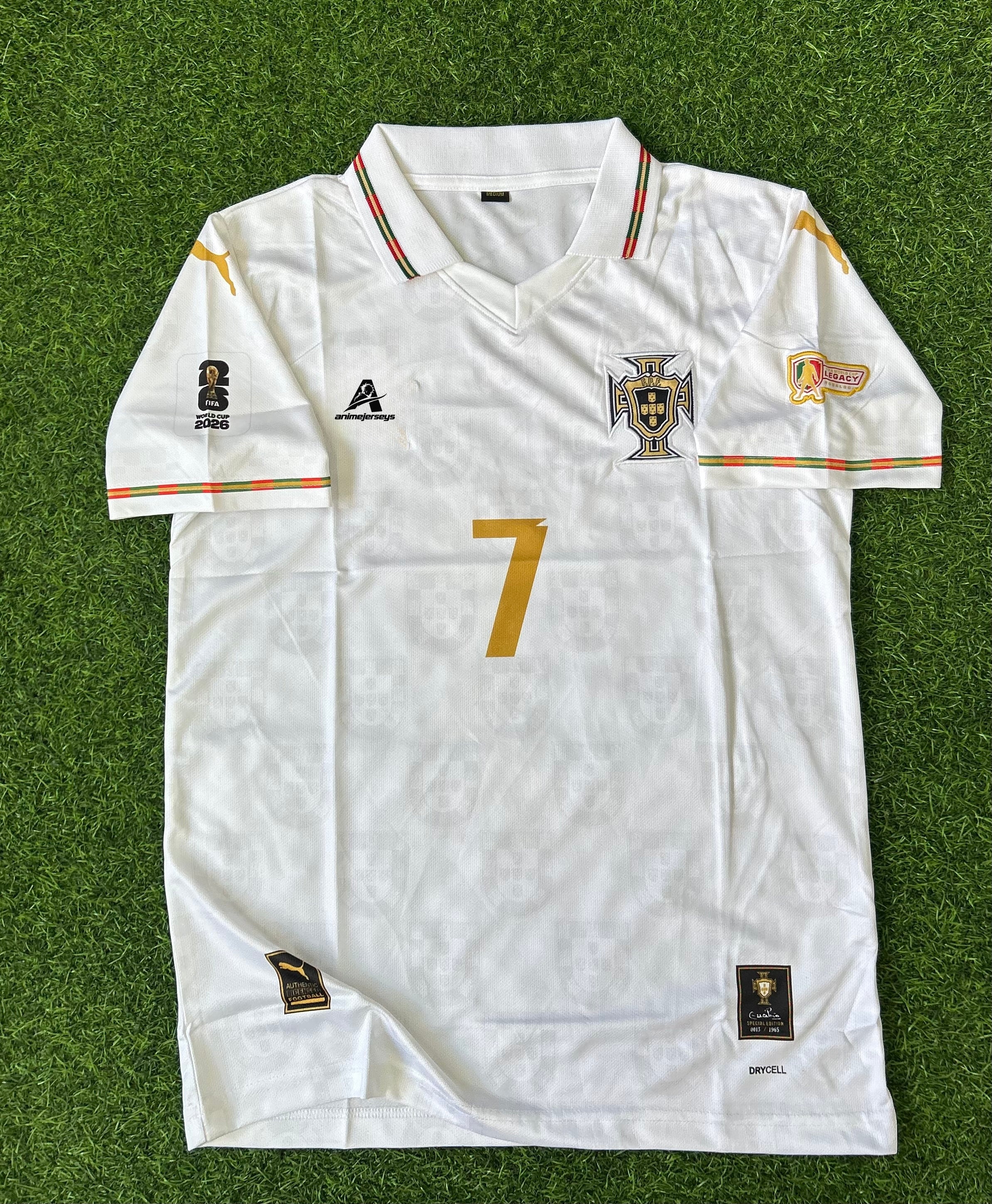 PORTUGAL 2026 SPECIAL EDITION WHITE  JERSEY, HALF SLEEVE POLO EMBROIDERY