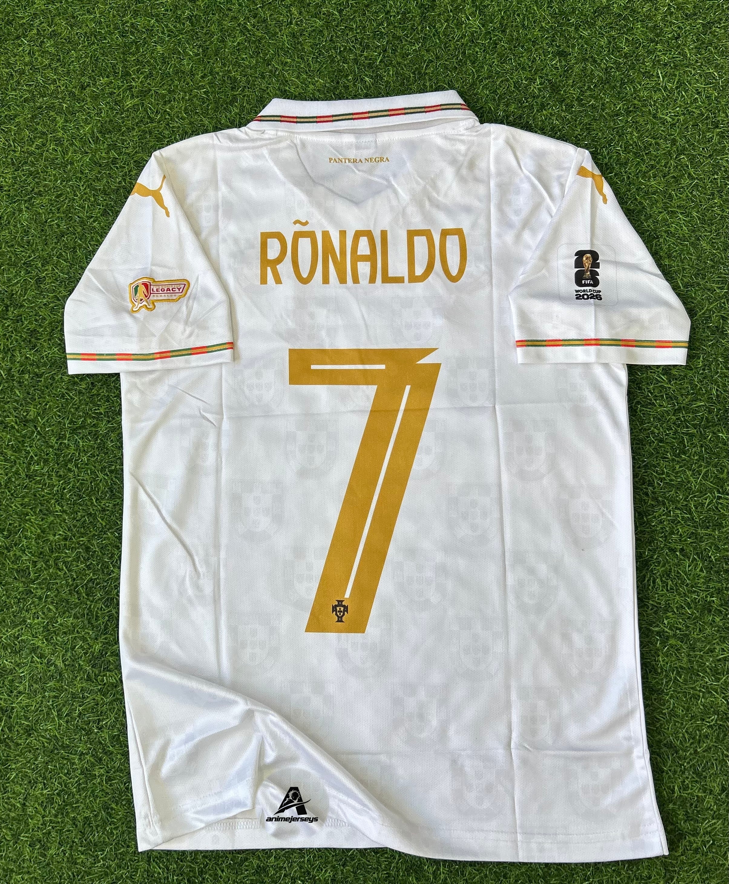 PORTUGAL 2026 SPECIAL EDITION WHITE  JERSEY, HALF SLEEVE POLO EMBROIDERY