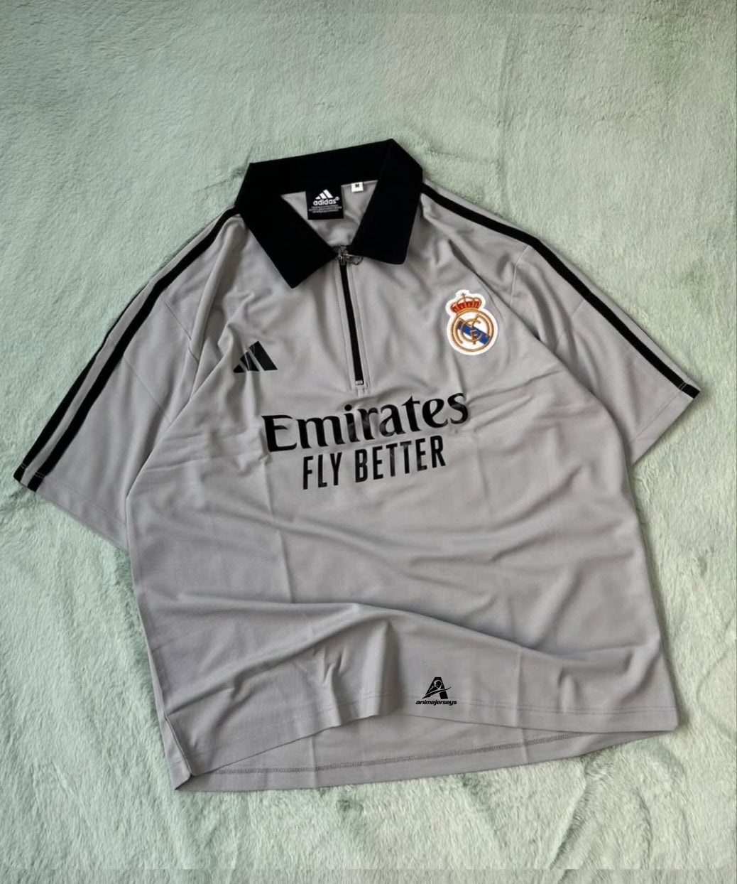 PRIMIUM FIVESLEEVE T-SHIRT. POLO EMBROIDERY,REAL MADRID LOGO