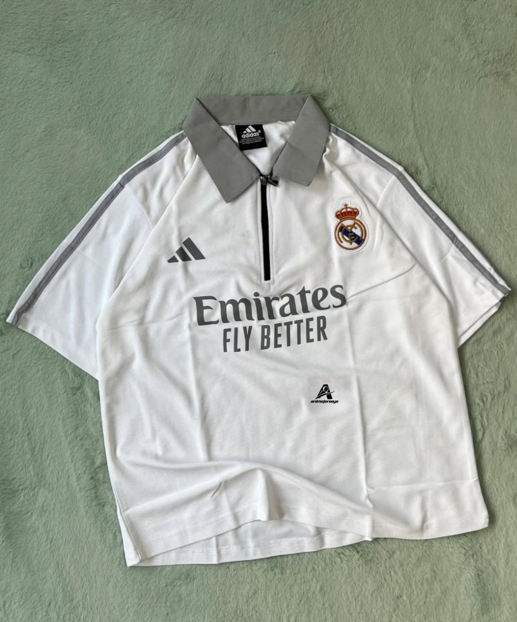 PRIMIUM FIVESLEEVE T-SHIRT. POLO EMBROIDERY,REAL MADRID LOGO