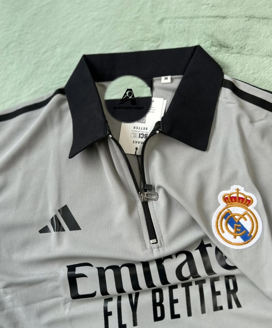 PRIMIUM FIVESLEEVE T-SHIRT. POLO EMBROIDERY,REAL MADRID LOGO