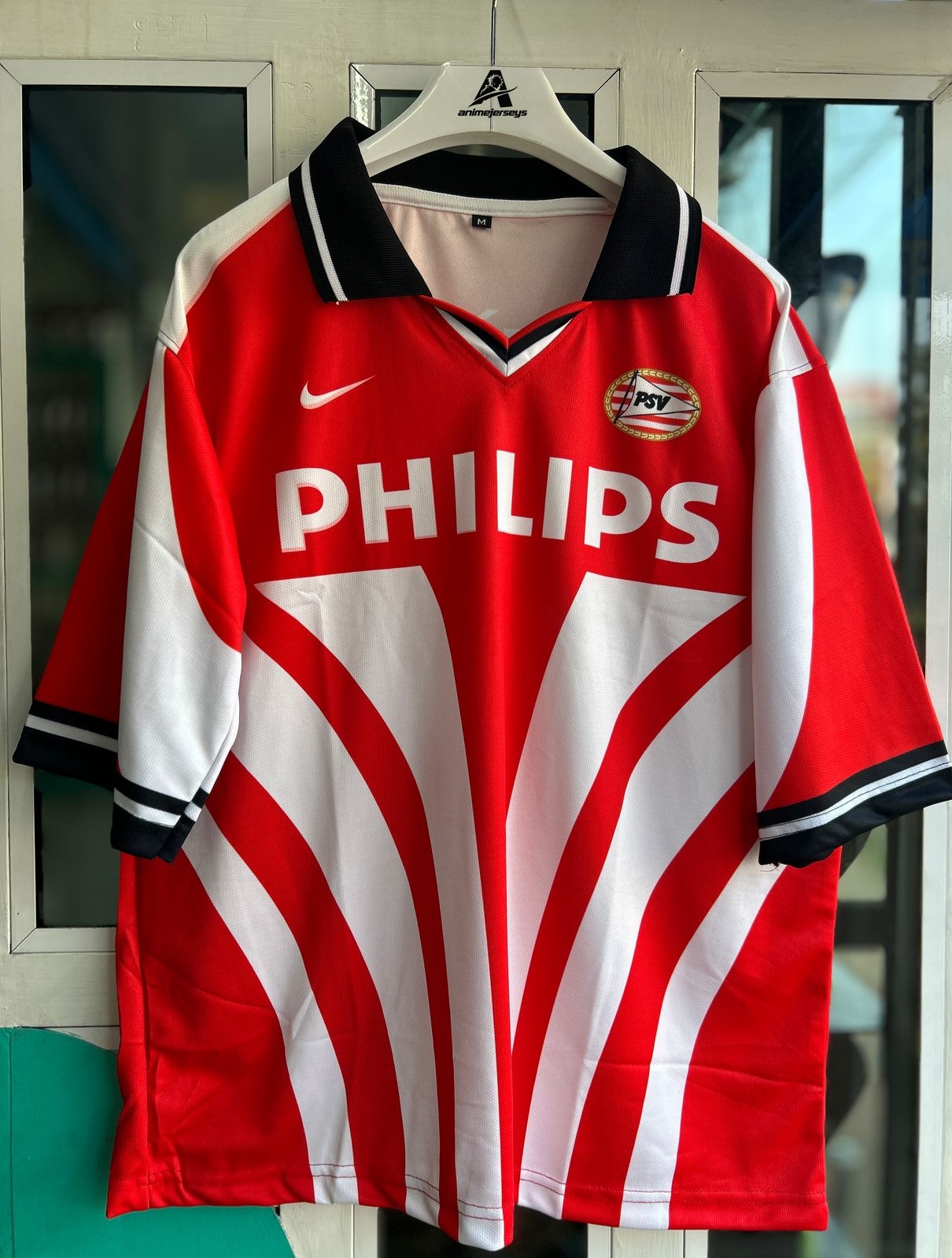 PSV 1996-97 HOME KIT, FIVESLEEVE POLO SUBLIMATION