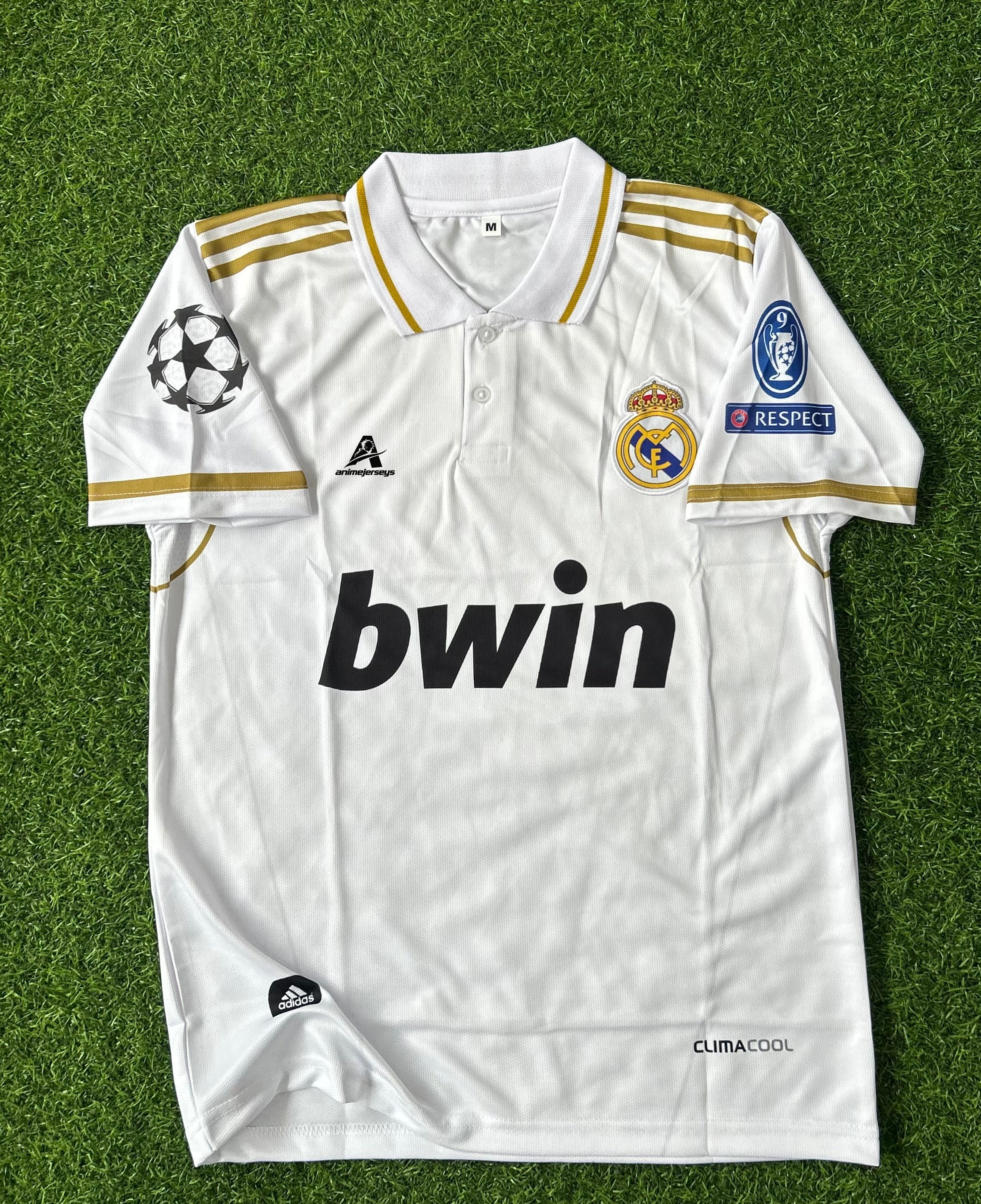 REAL MADRID 2011-12 HOME JERSEY, HALF SLEEVE  POLO  EMBROIDERY