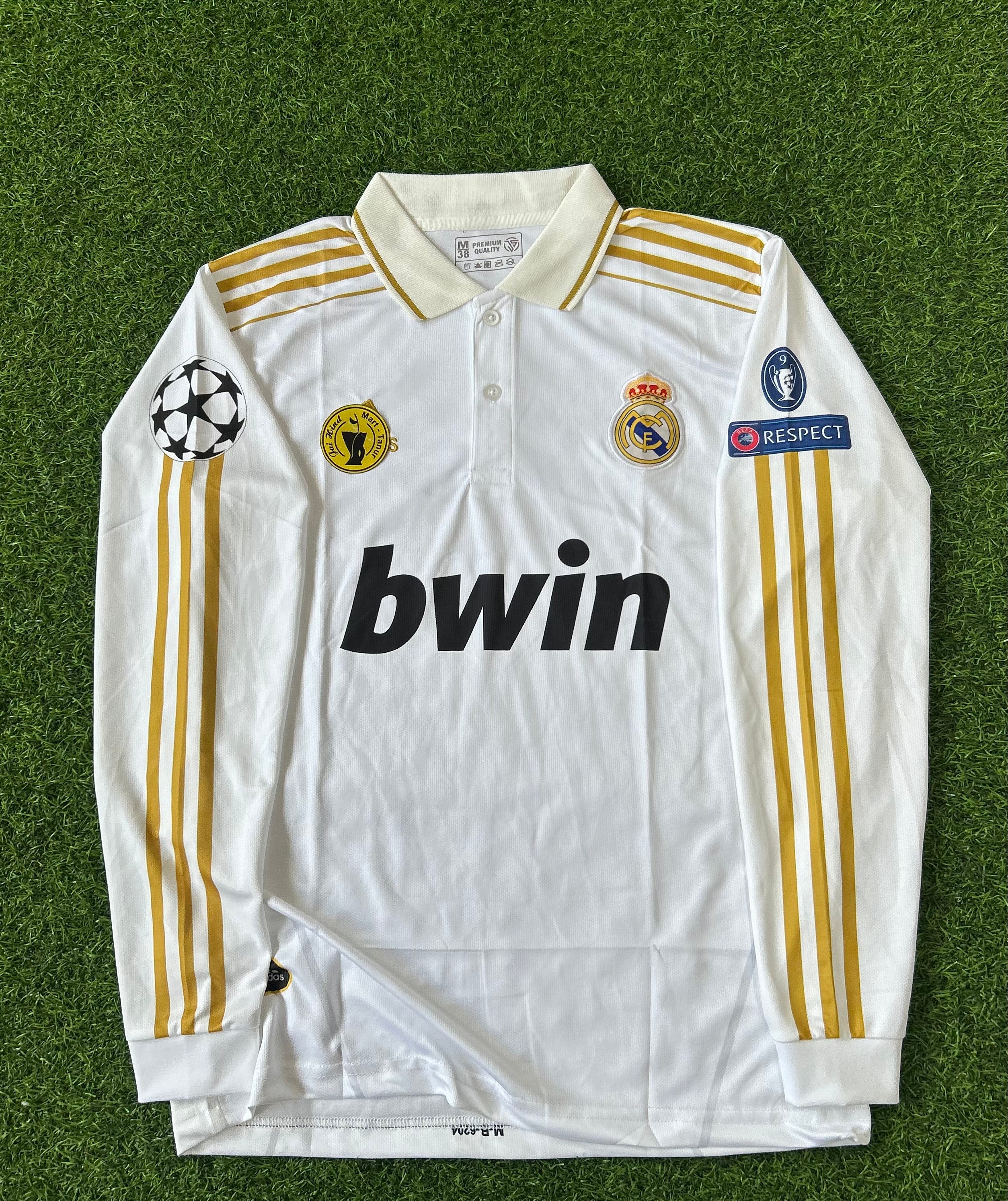 REAL MADRID 2011-12 HOME KIT, FULL SLEEVE  POLO  EMBROIDERY