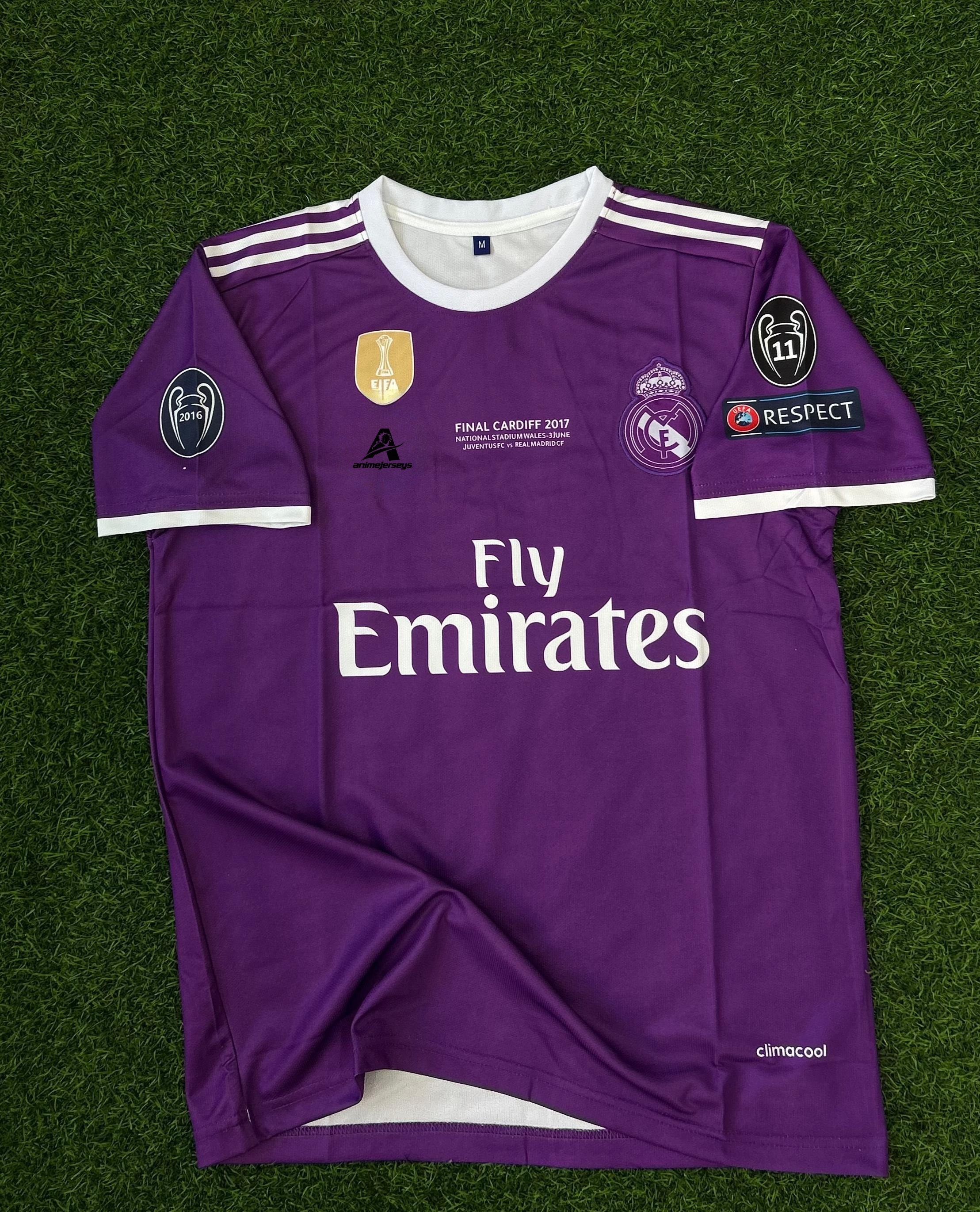 REAL MADRID 2016/17 AWAY UCL FINAL KIT  RONALDO HALFSLEEVE EMBROILEDERY PREMIUM