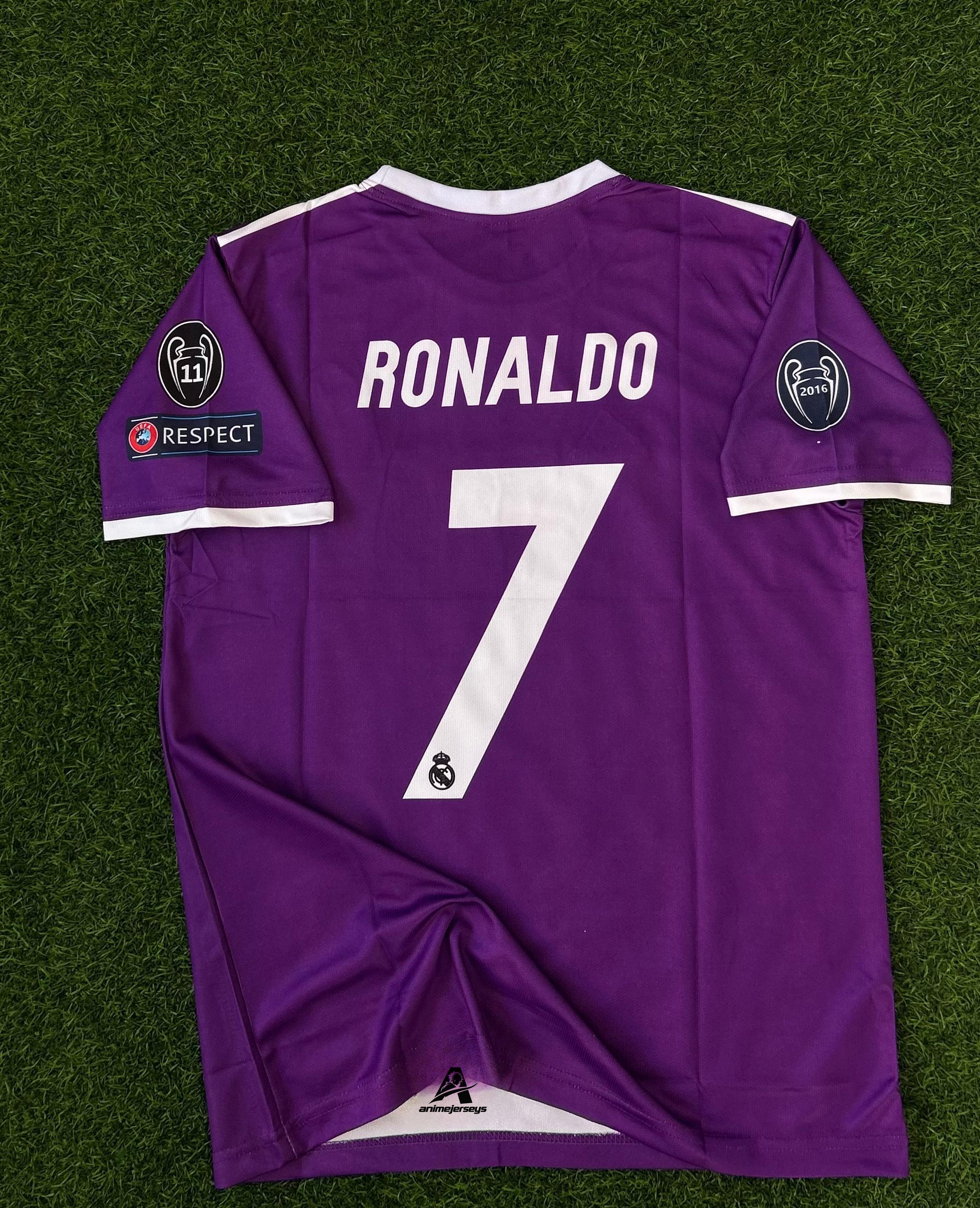 REAL MADRID 2016/17 AWAY UCL FINAL KIT  RONALDO HALFSLEEVE EMBROILEDERY PREMIUM