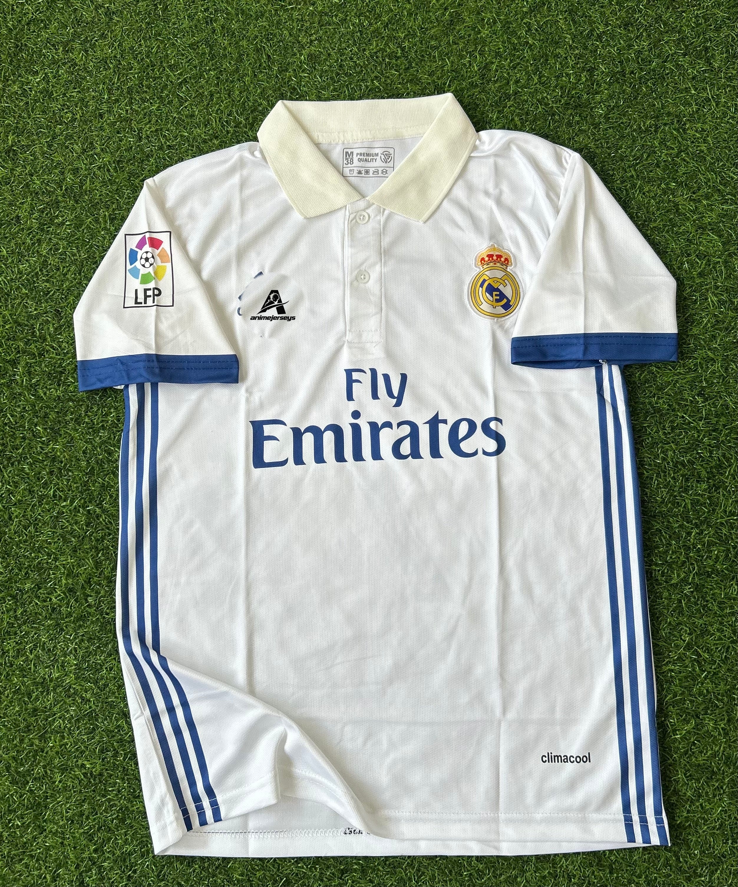 REAL MADRID 2016-17 HOME JERSEY, HALF SLEEVE POLO EMBROIDERY