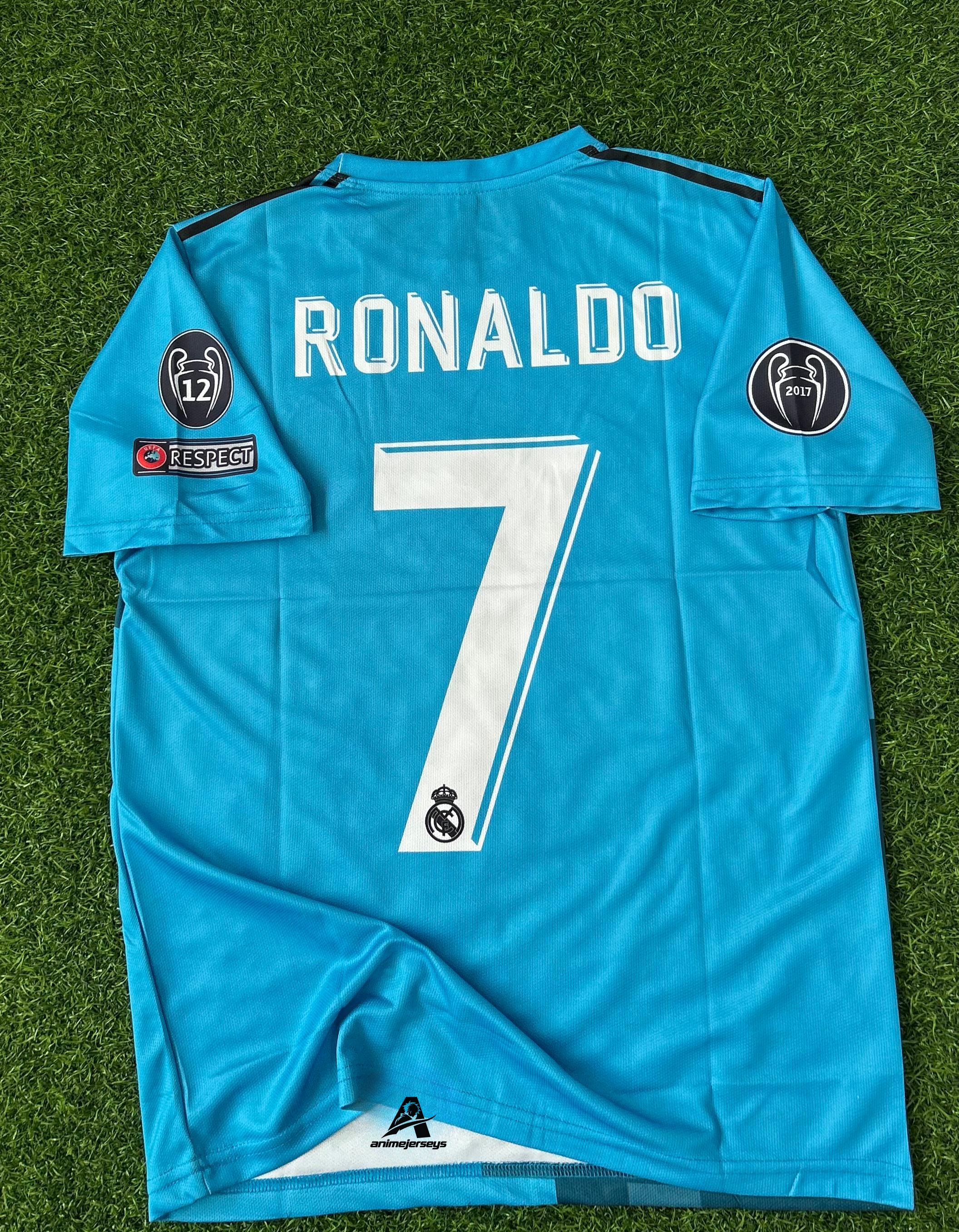 REAL MADRID 2017/18 AWAY JERSEY RONALDO HALFSLEEVE EMBROILEDERY PREMIUM
