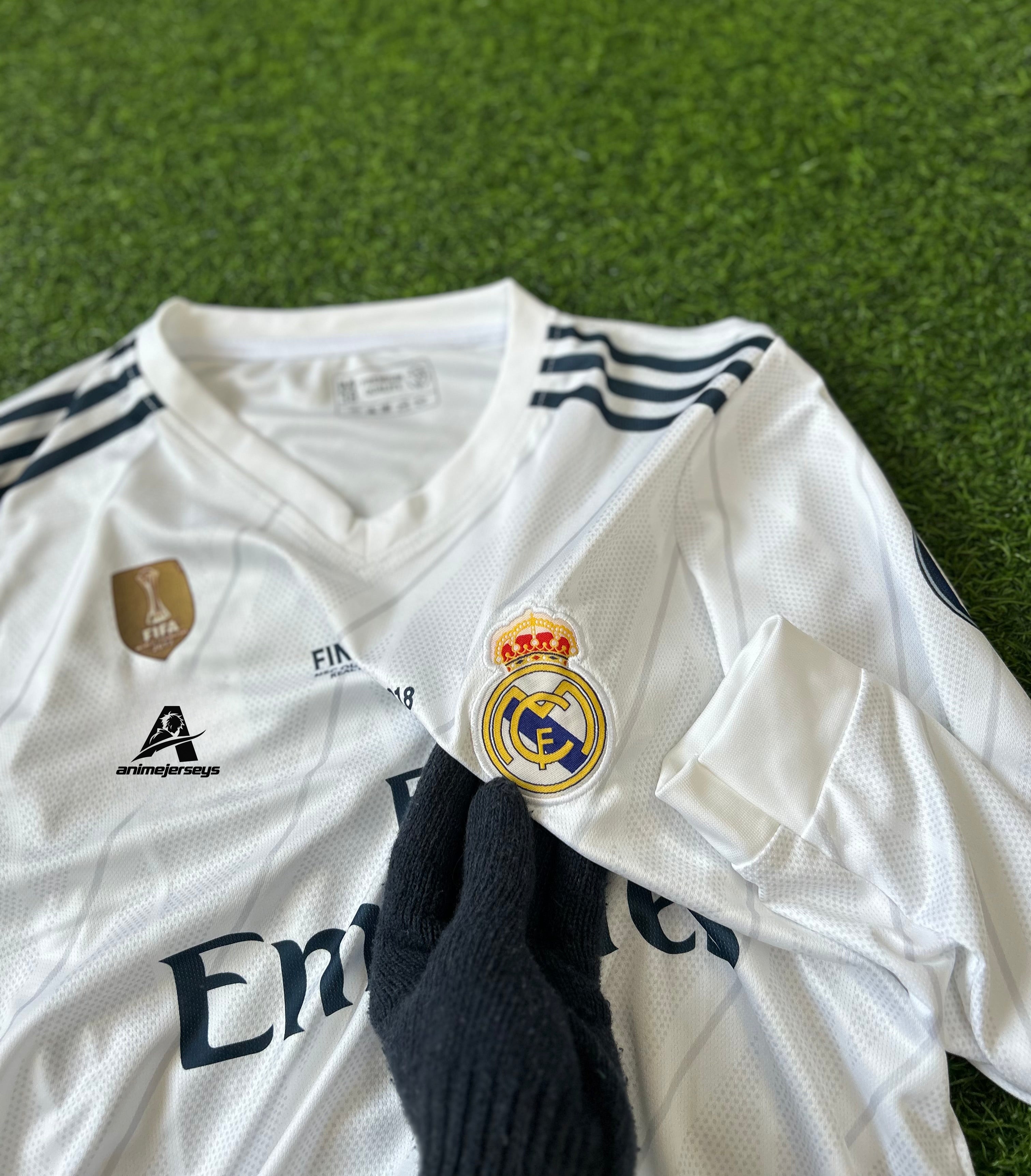REAL MADRID 2017-18 HOME KIT, FULL SLEEVE EMBROIDERY