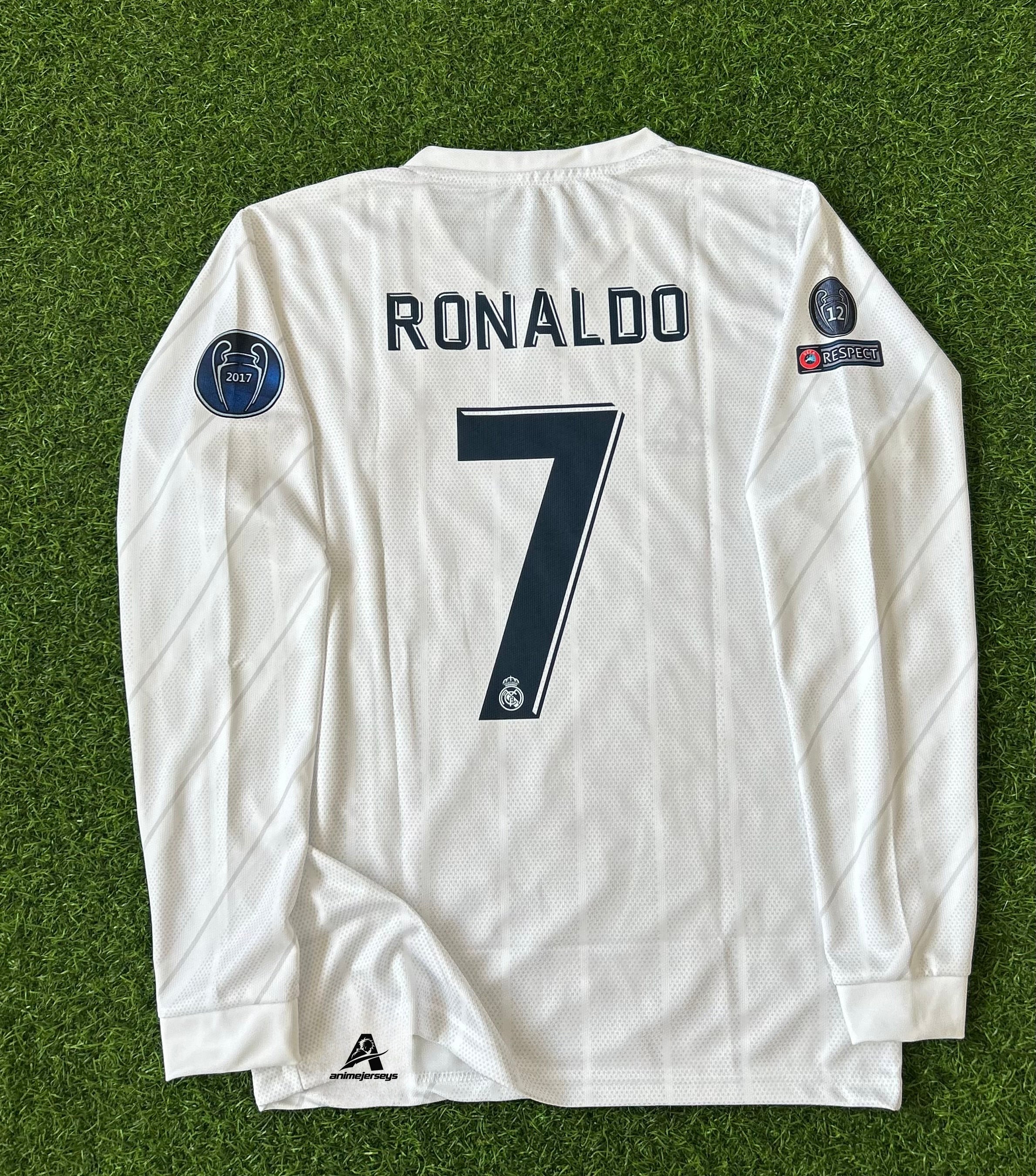 REAL MADRID 2017-18 HOME KIT, FULL SLEEVE EMBROIDERY