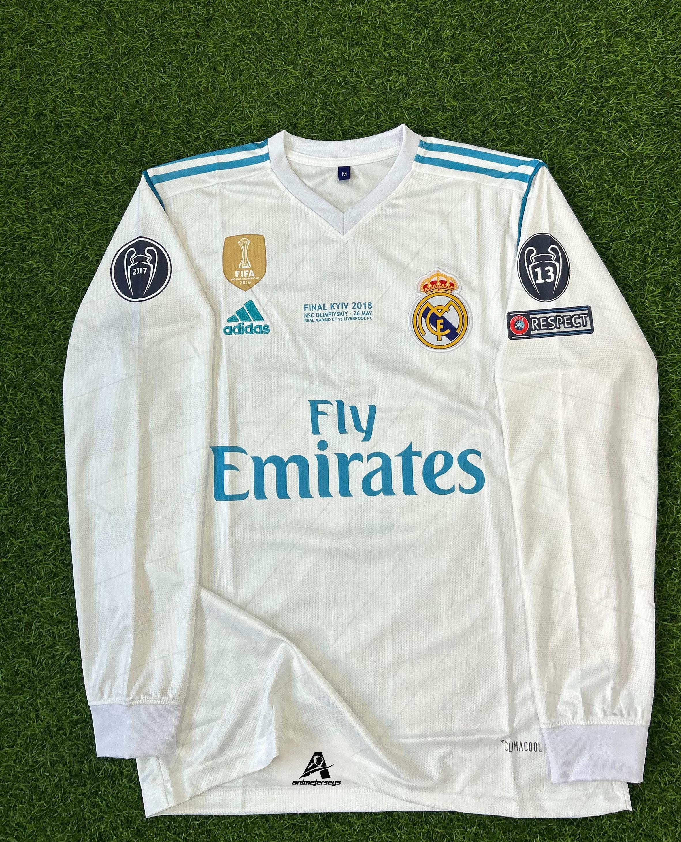 REAL MADRID 2017-18 SEASON HOME KIT. FULLSLEEVE EMBROIDERY