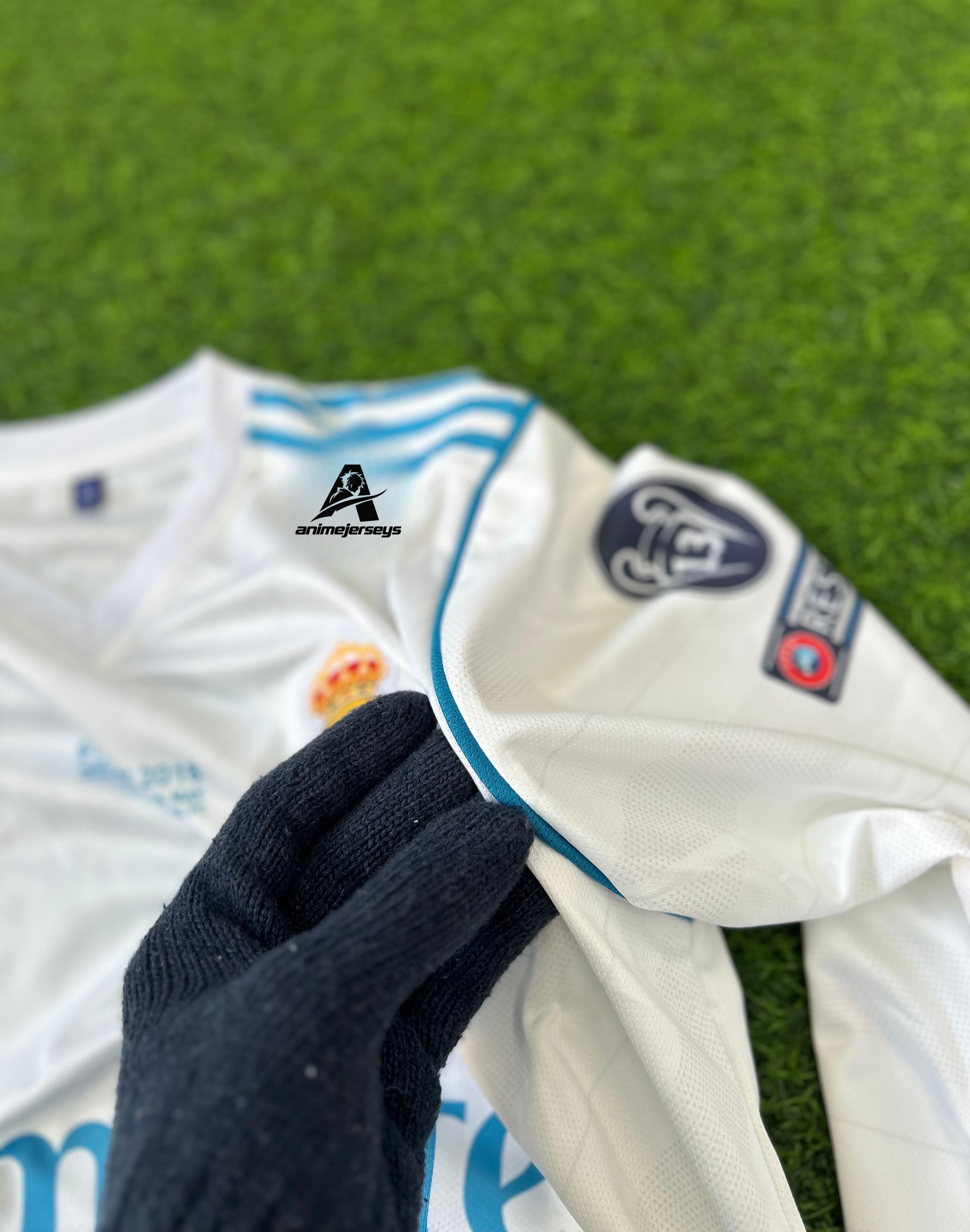 REAL MADRID 2017-18 SEASON HOME KIT. FULLSLEEVE EMBROIDERY